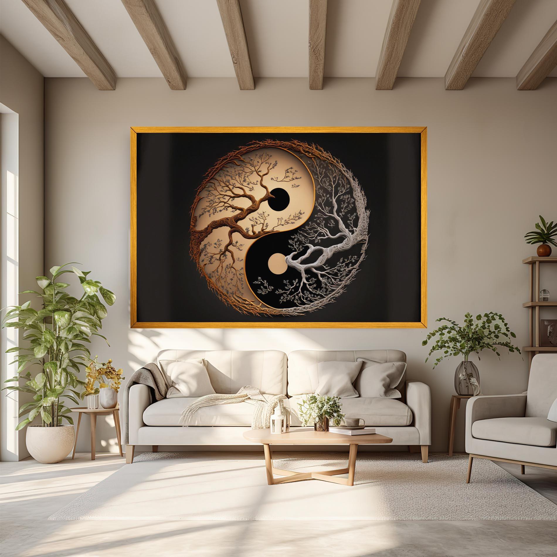 Leinwandbild Old Tree Yinyang mockup 6