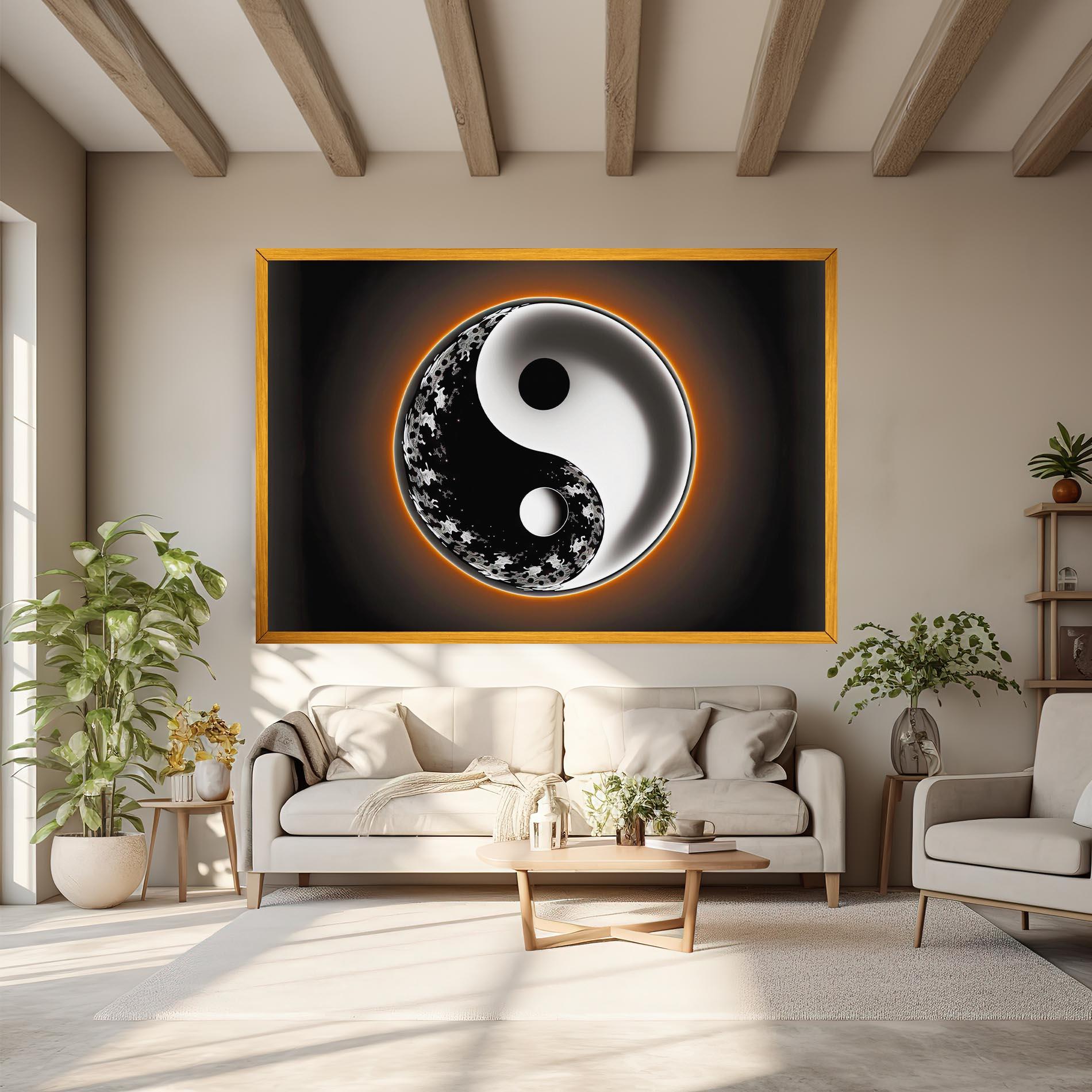 Leinwandbild Purple Light Yinyang mockup 6