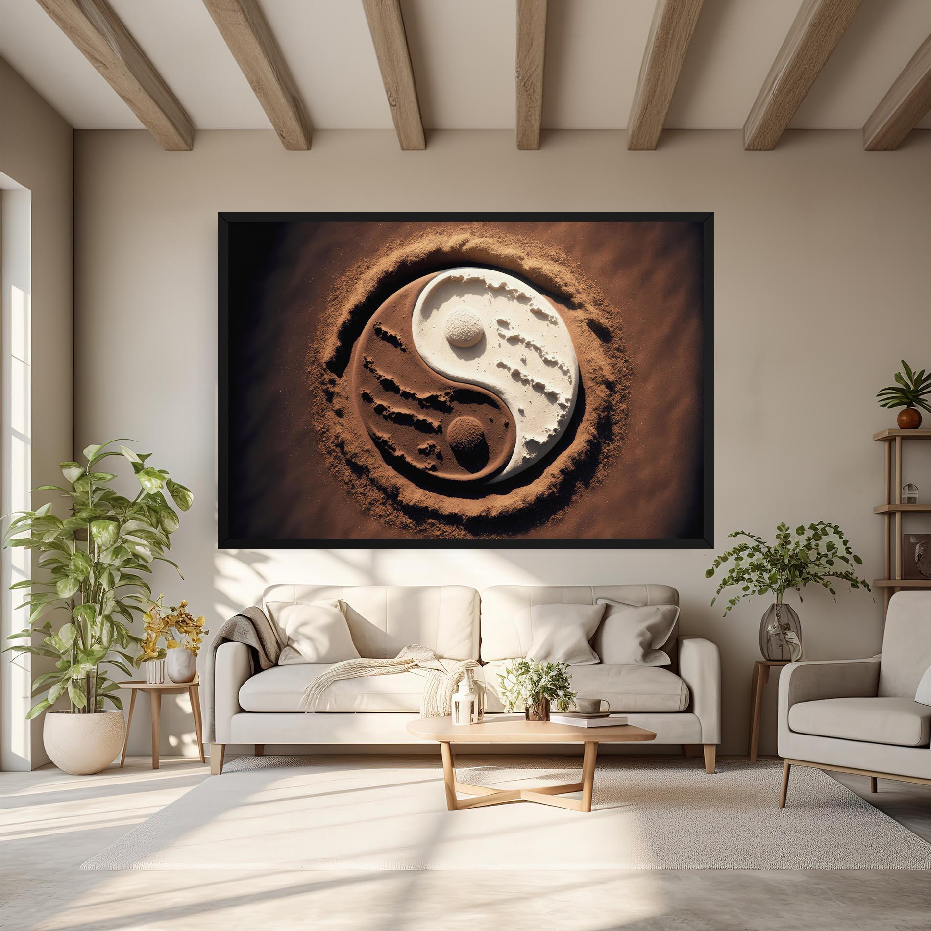 Leinwandbild Earth Yinyang mockup 6