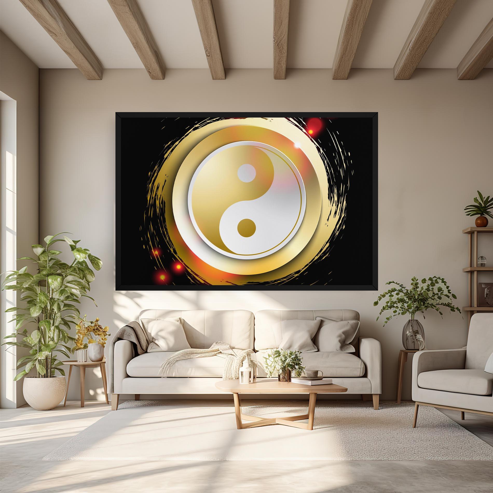 Leinwandbild Gold Light Yinyang mockup 6