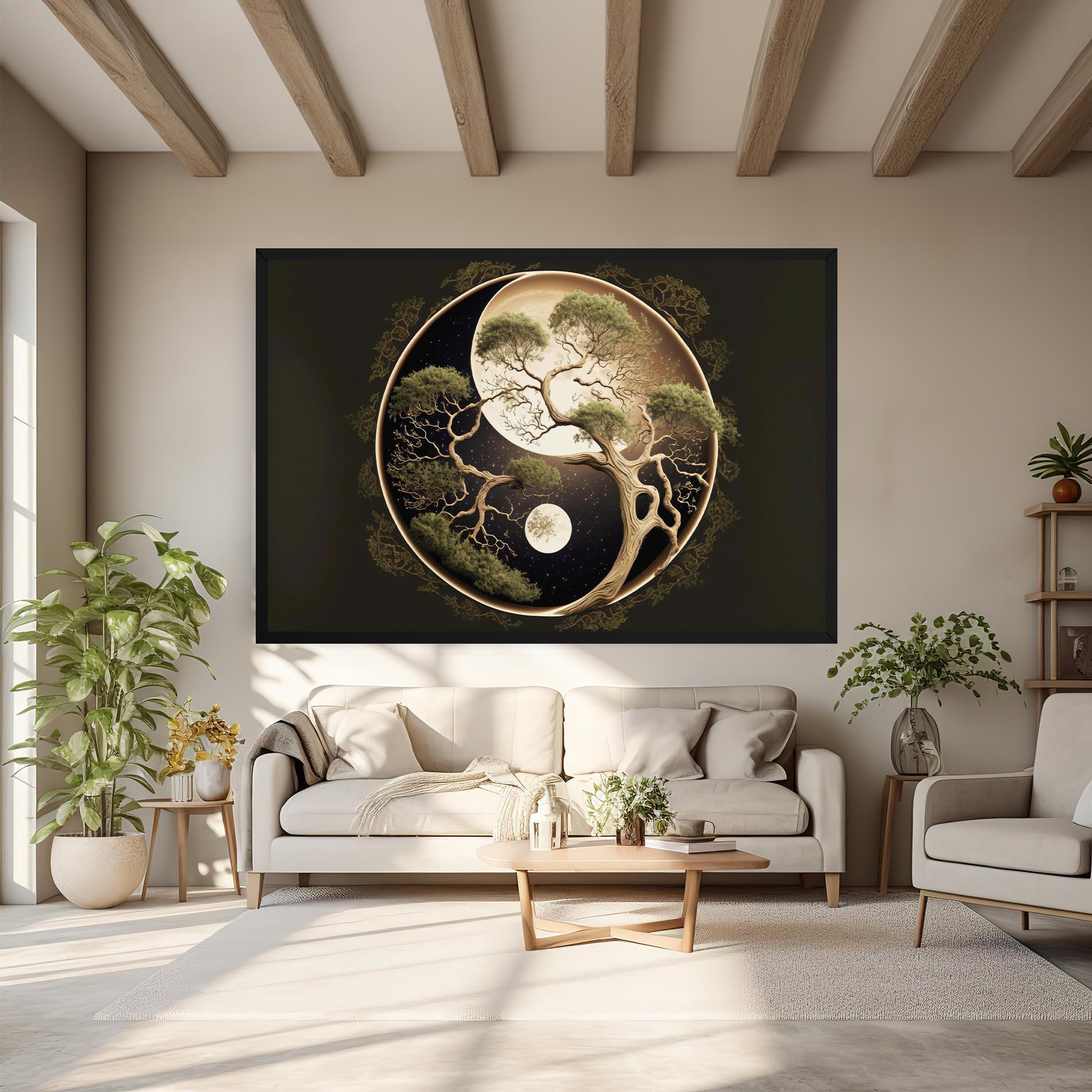 Leinwandbild Green Tree Yinyang mockup 6