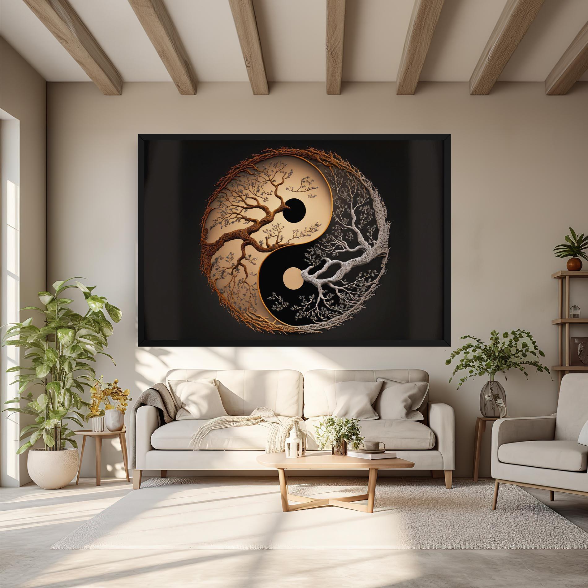 Leinwandbild Old Tree Yinyang mockup 6