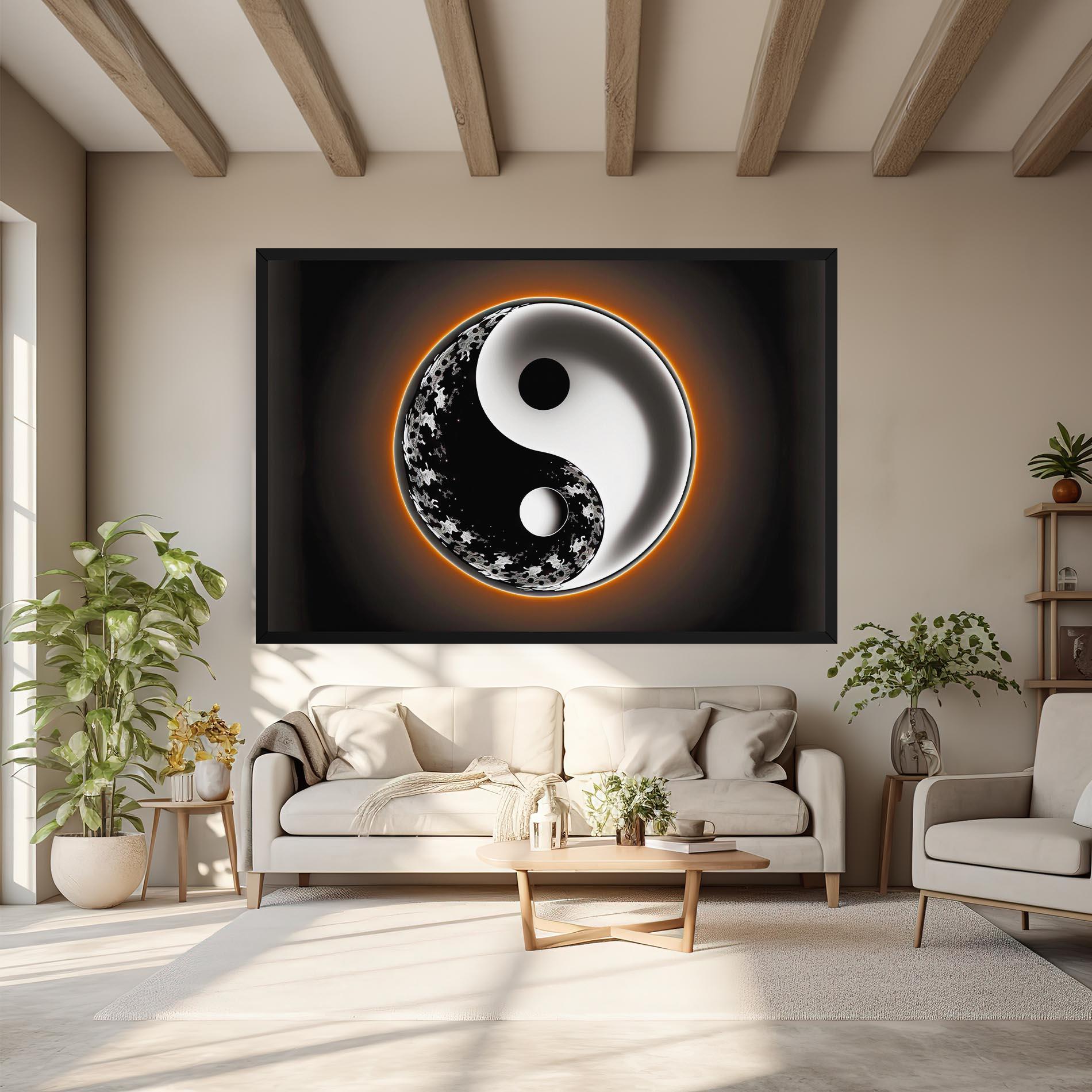 Leinwandbild Purple Light Yinyang mockup 6