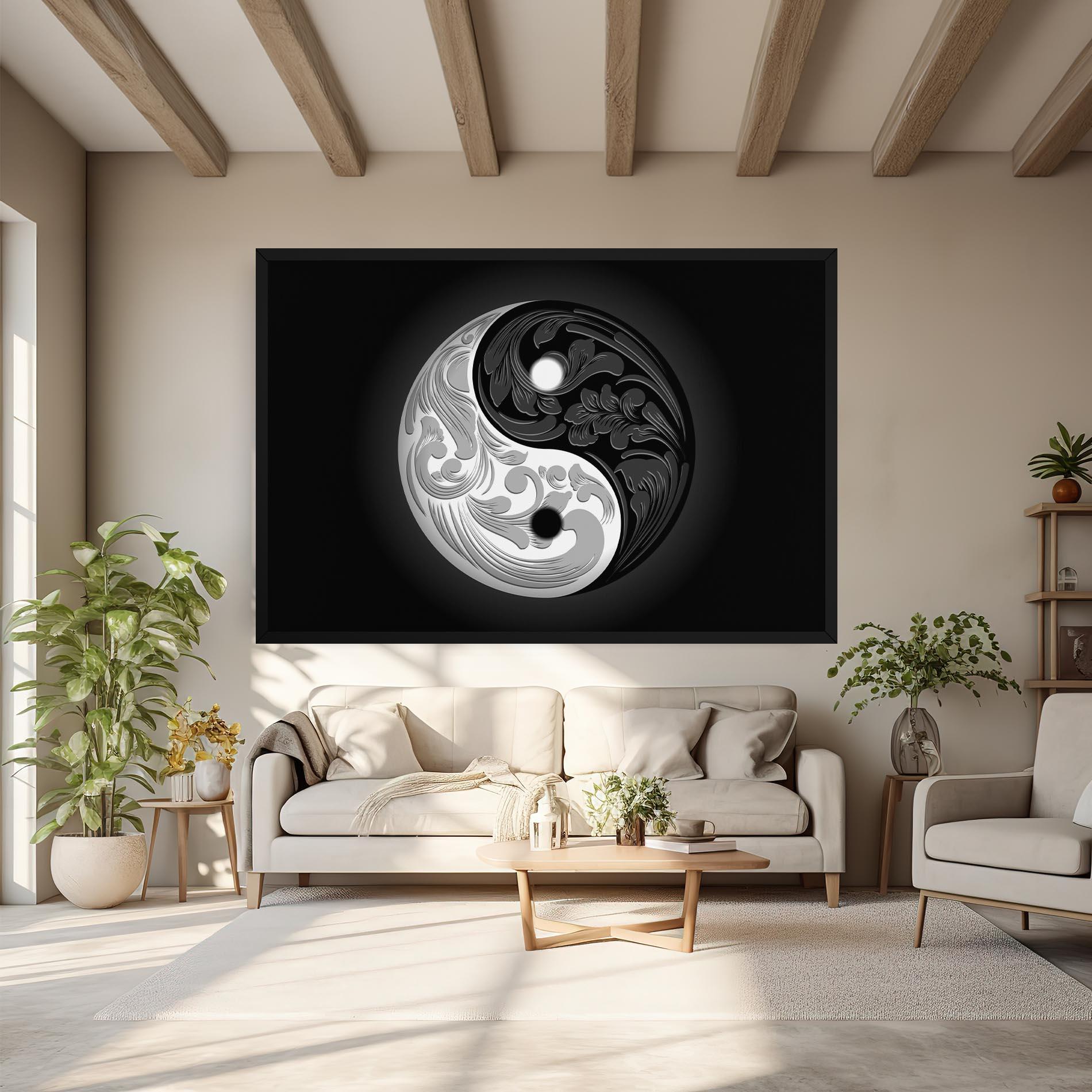 Leinwandbild Yinyang Grey mockup 6