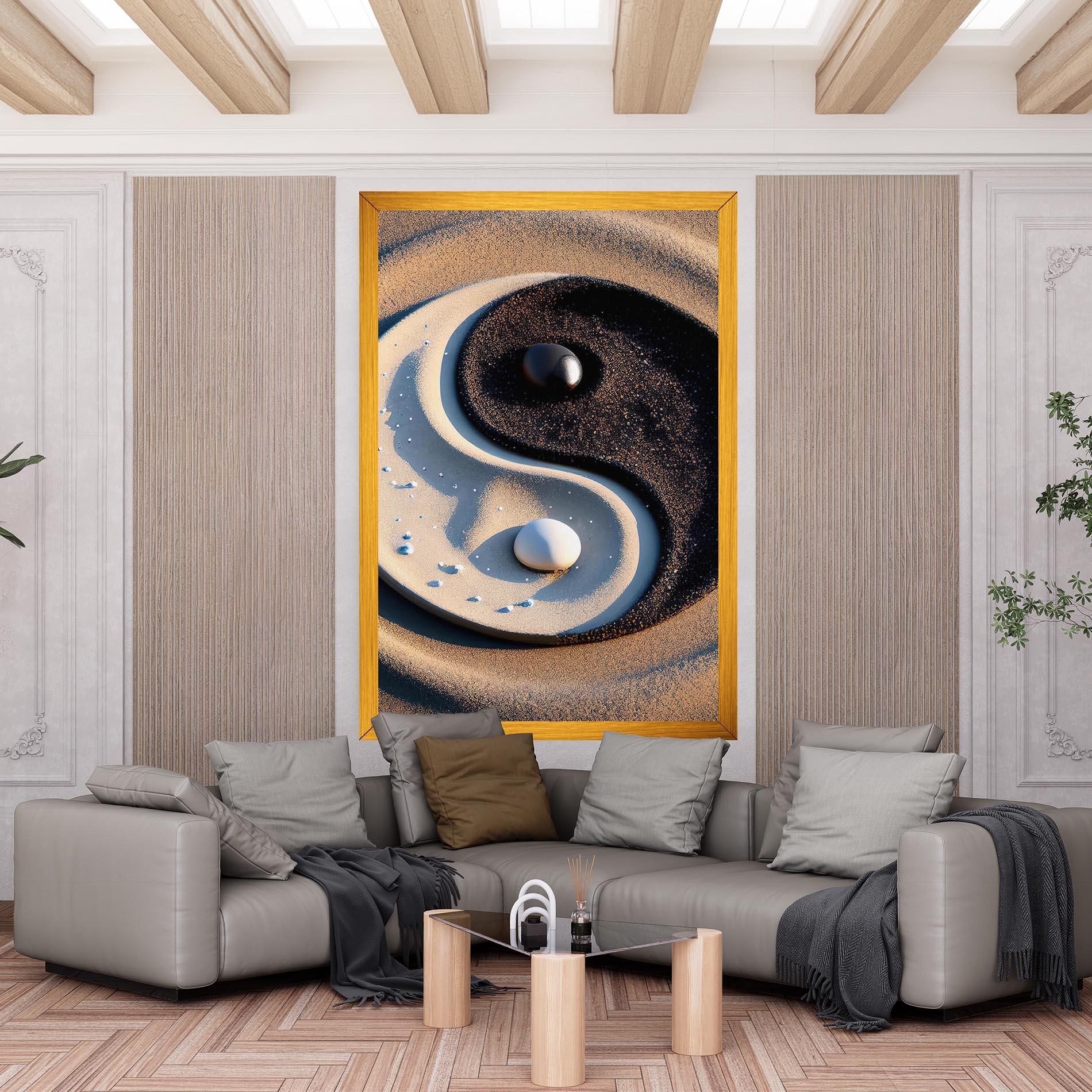 Leinwandbild Pretty Sand Yinyang mockup 6