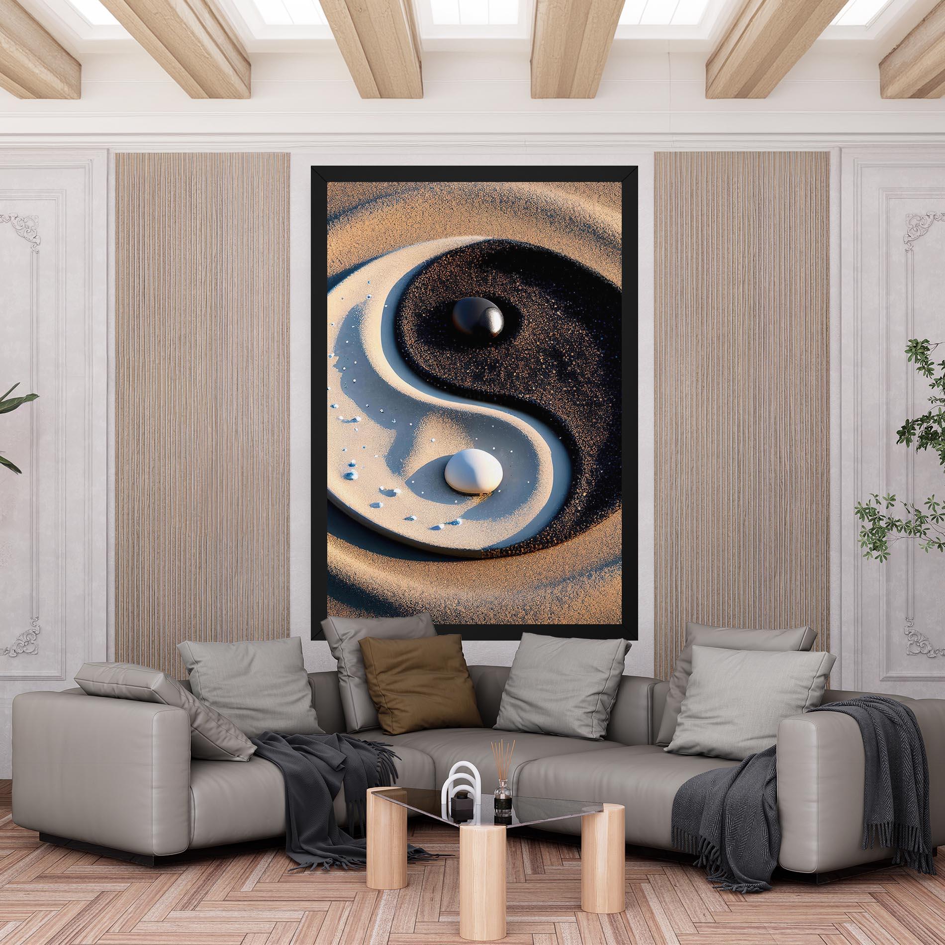 Leinwandbild Pretty Sand Yinyang mockup 6