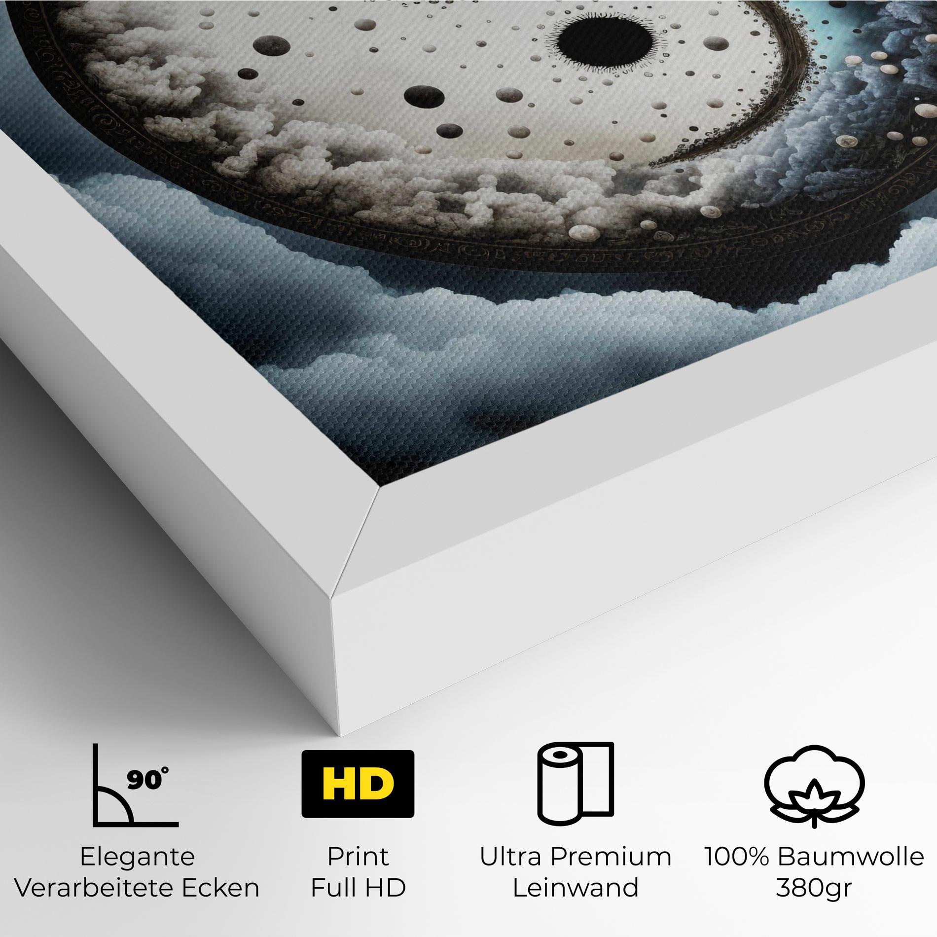 Leinwandbild Black Blue Yinyang mockup 4