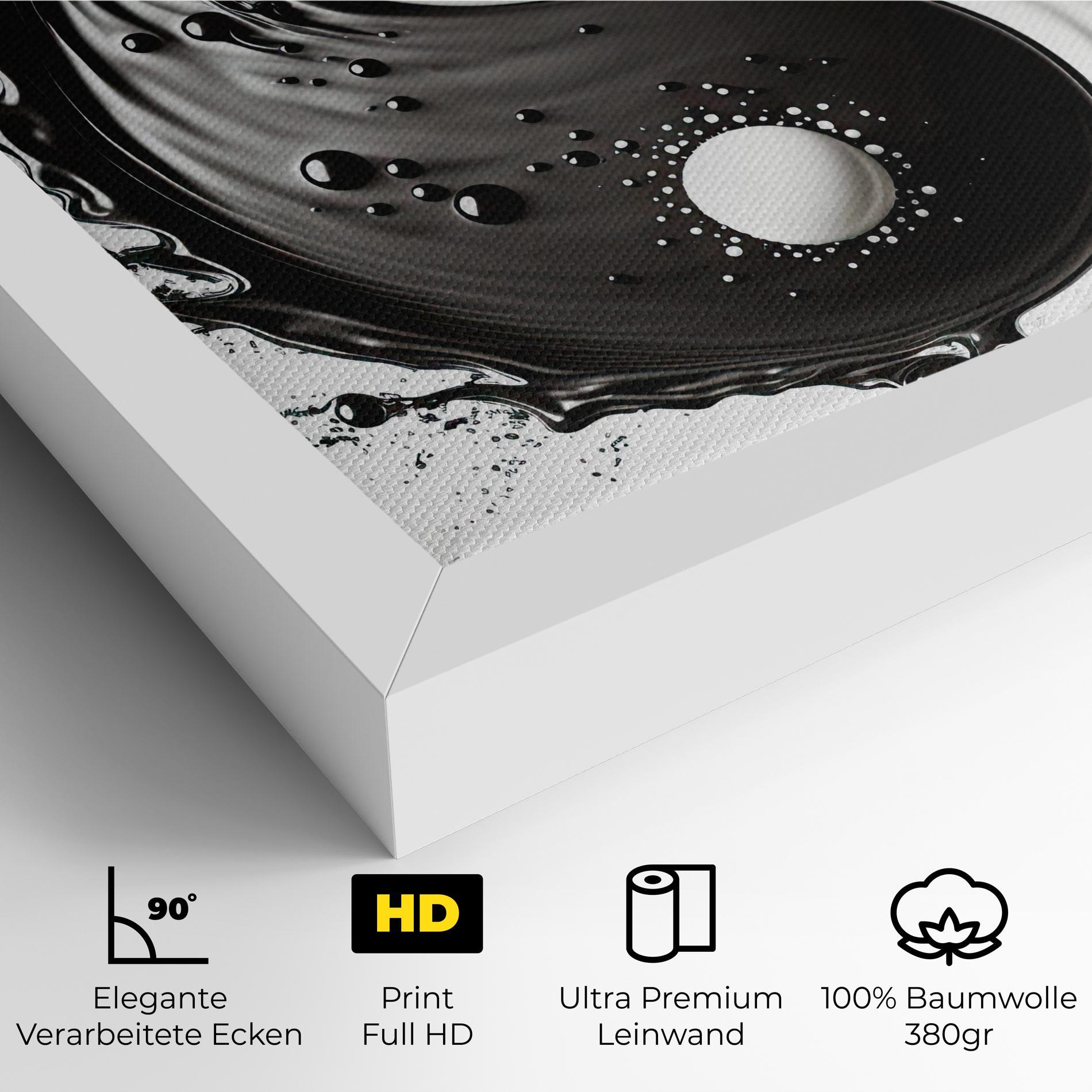 Leinwandbild Black Liquid Yinyang mockup 4