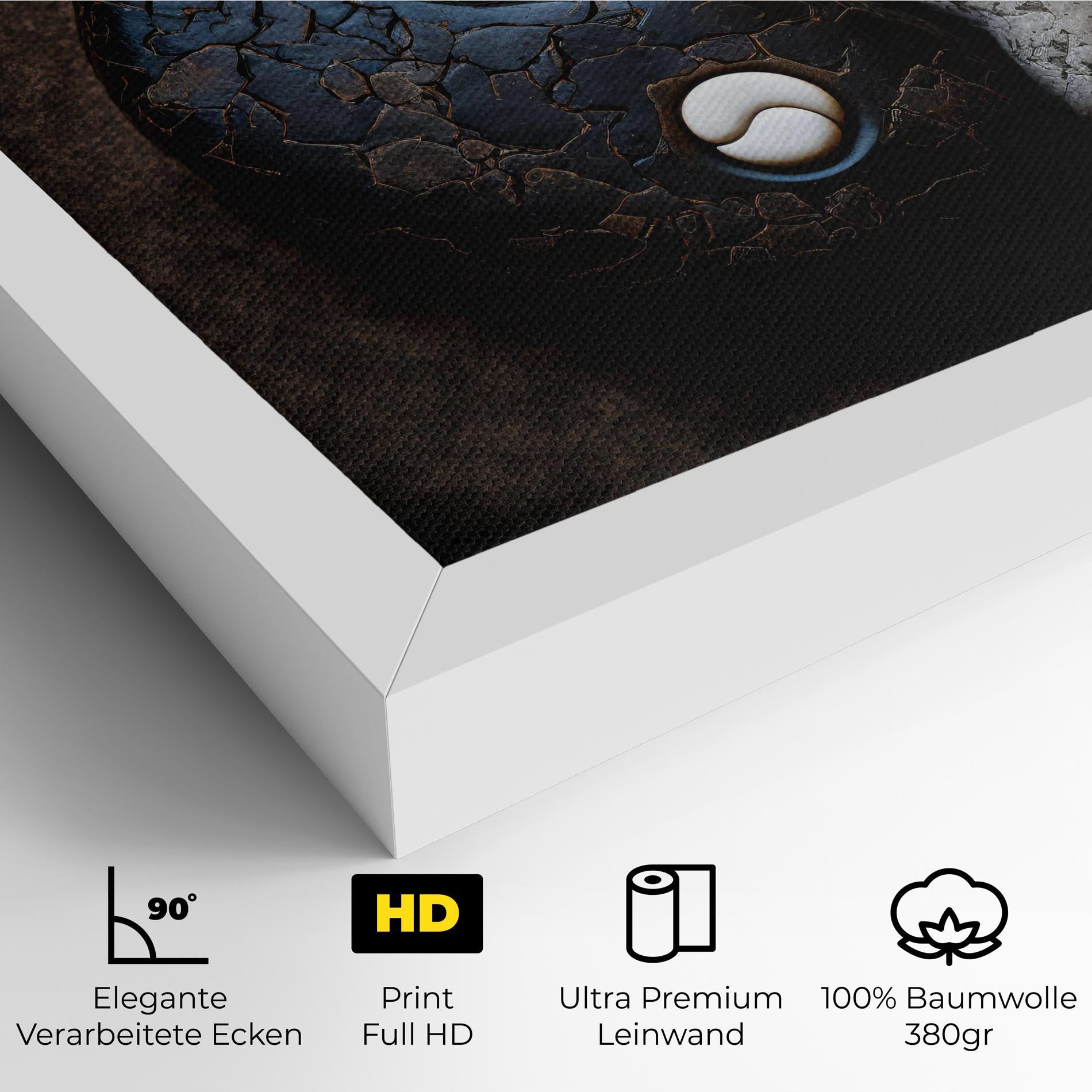 Leinwandbild Black Stone Yinyang mockup 4