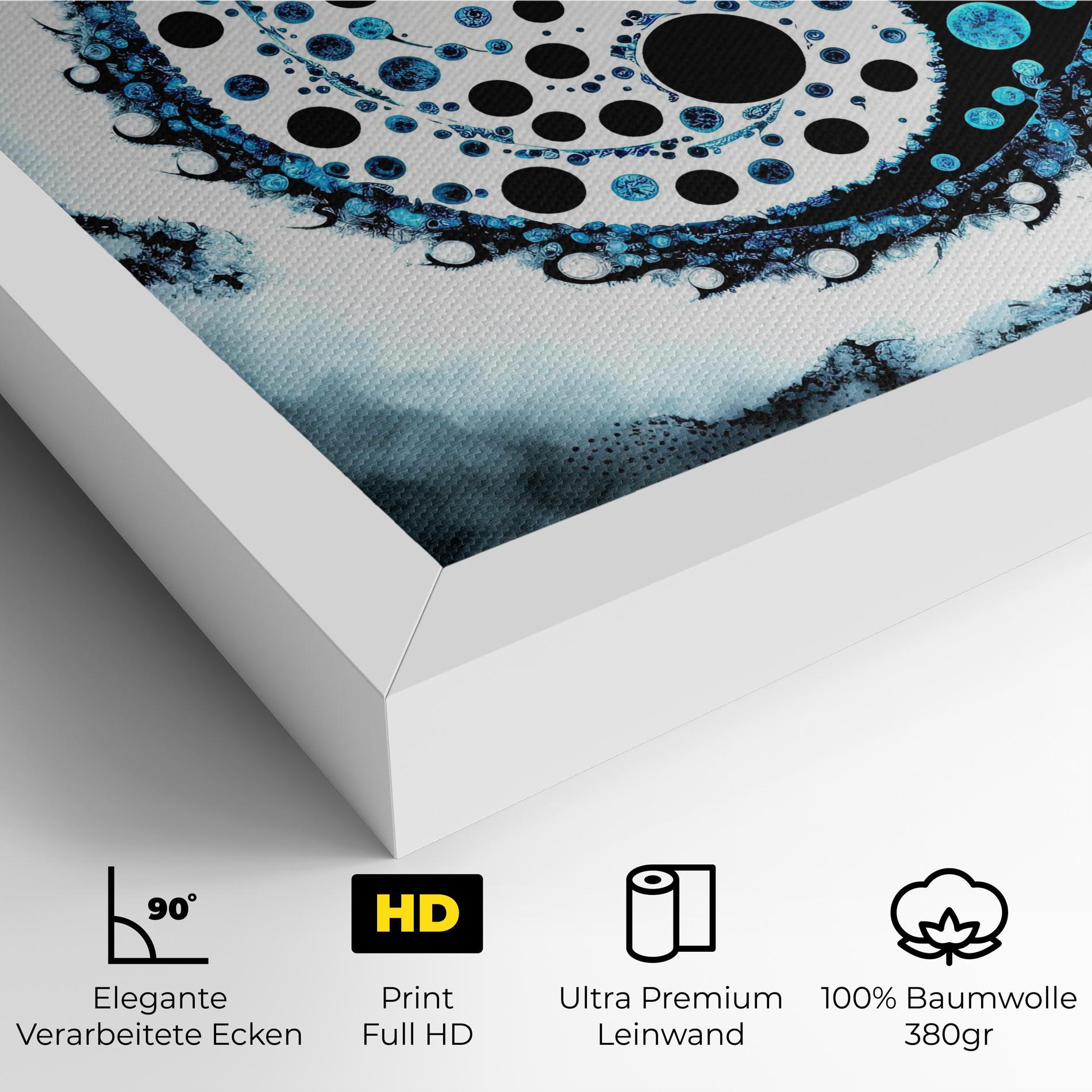Leinwandbild Blue White Yinyang mockup 4