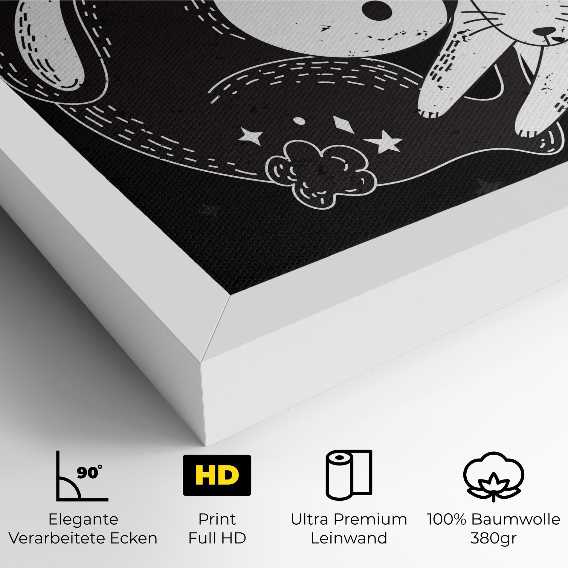 Leinwandbild Bunny Yinyang mockup 4