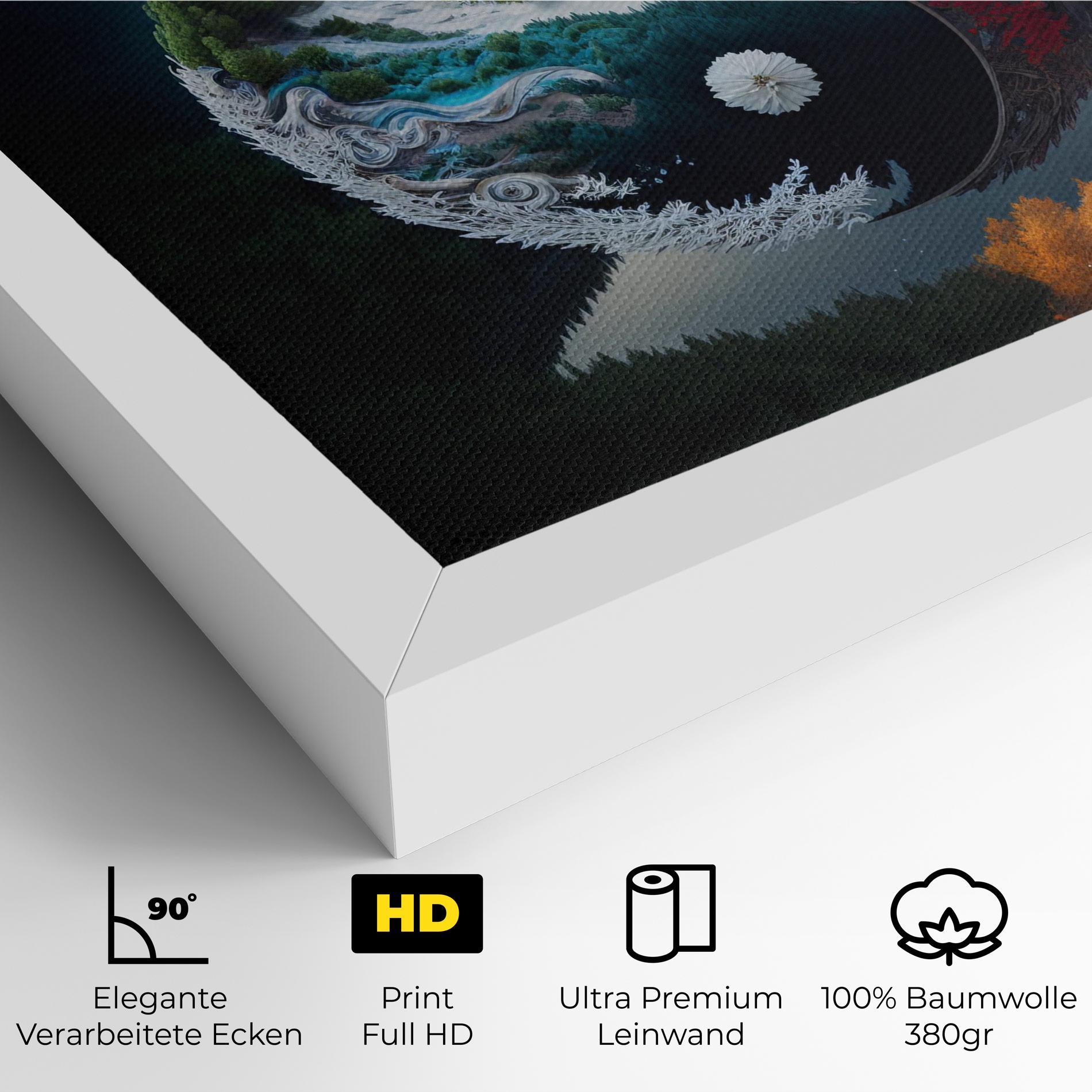 Leinwandbild Mountain Yinyang mockup 4