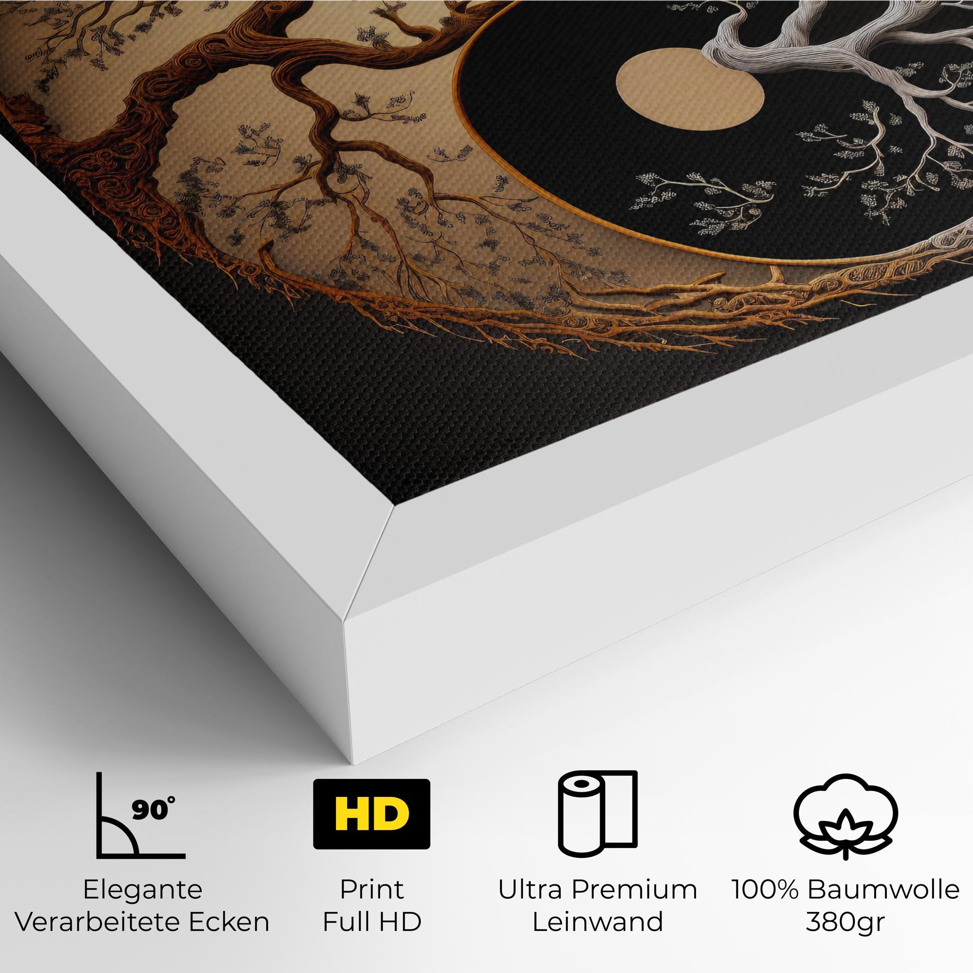 Leinwandbild Old Tree Yinyang mockup 4