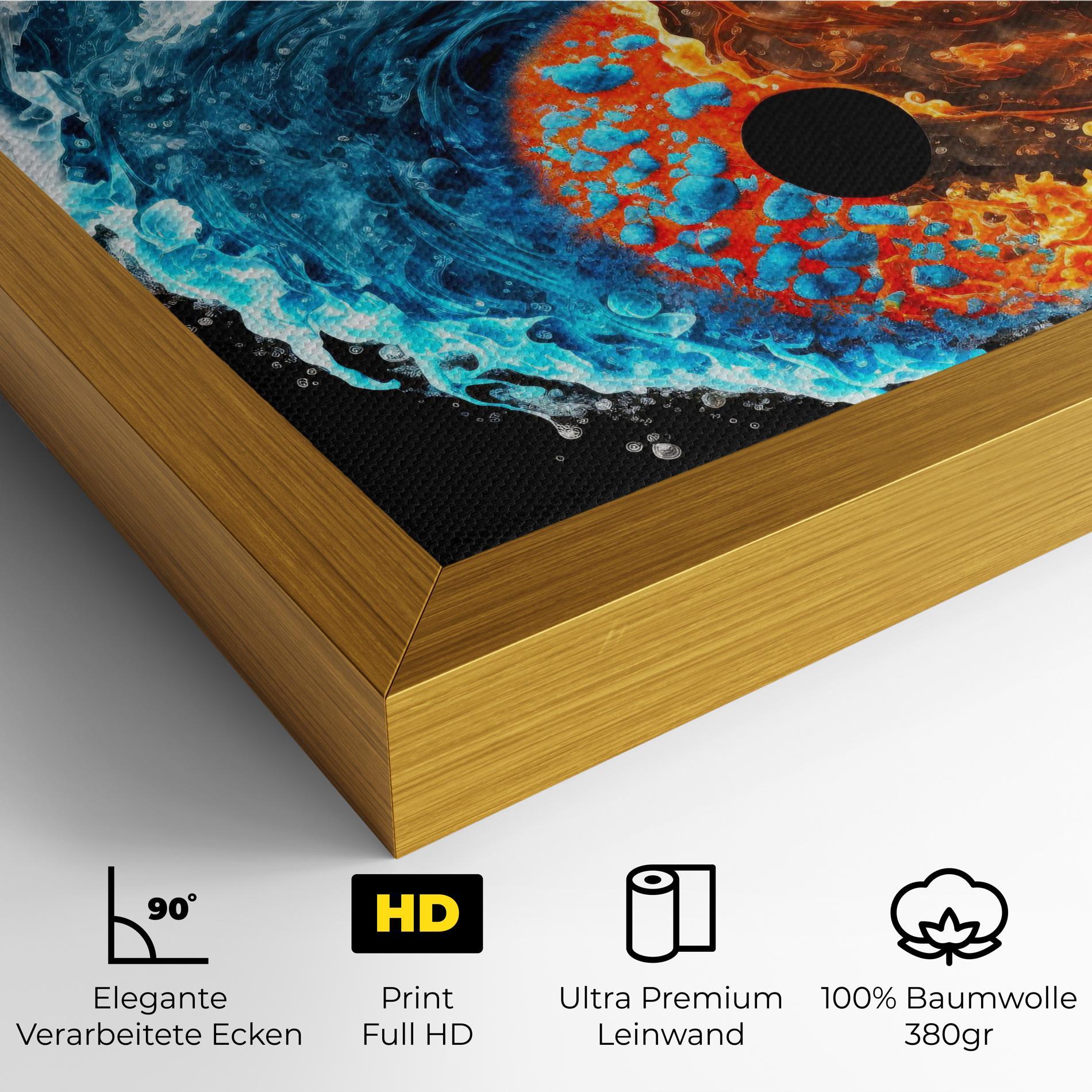 Leinwandbild Fire Water Yin Yang mockup 4