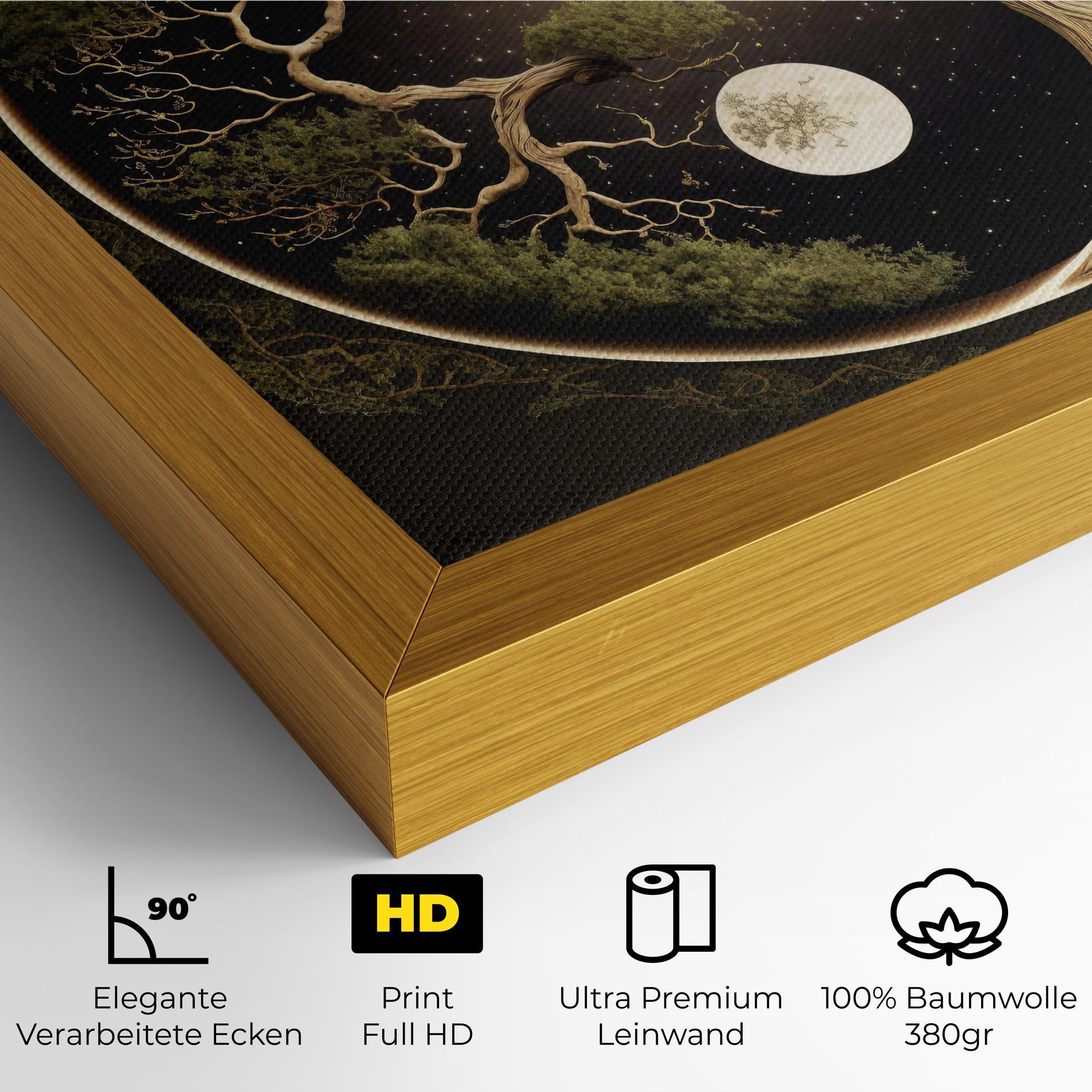 Leinwandbild Green Tree Yinyang mockup 4