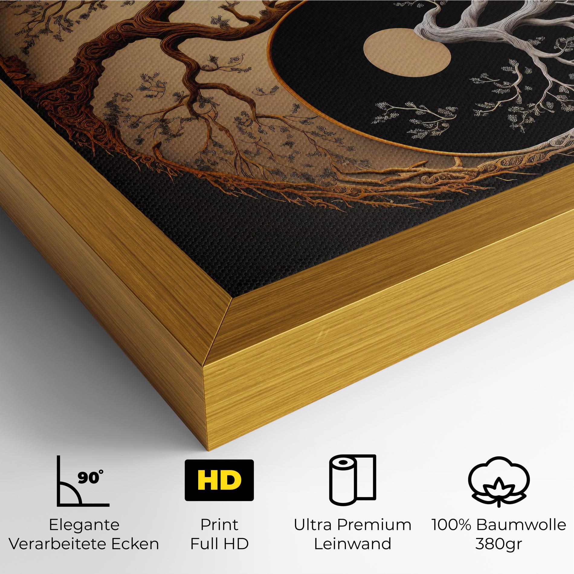 Leinwandbild Old Tree Yinyang mockup 4