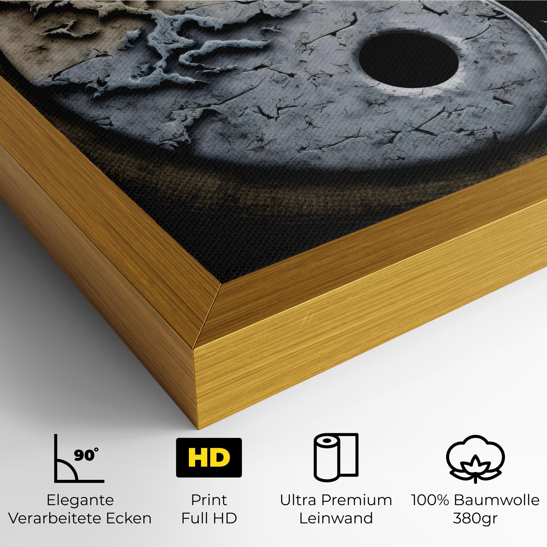 Leinwandbild Vintage Yinyang mockup 4