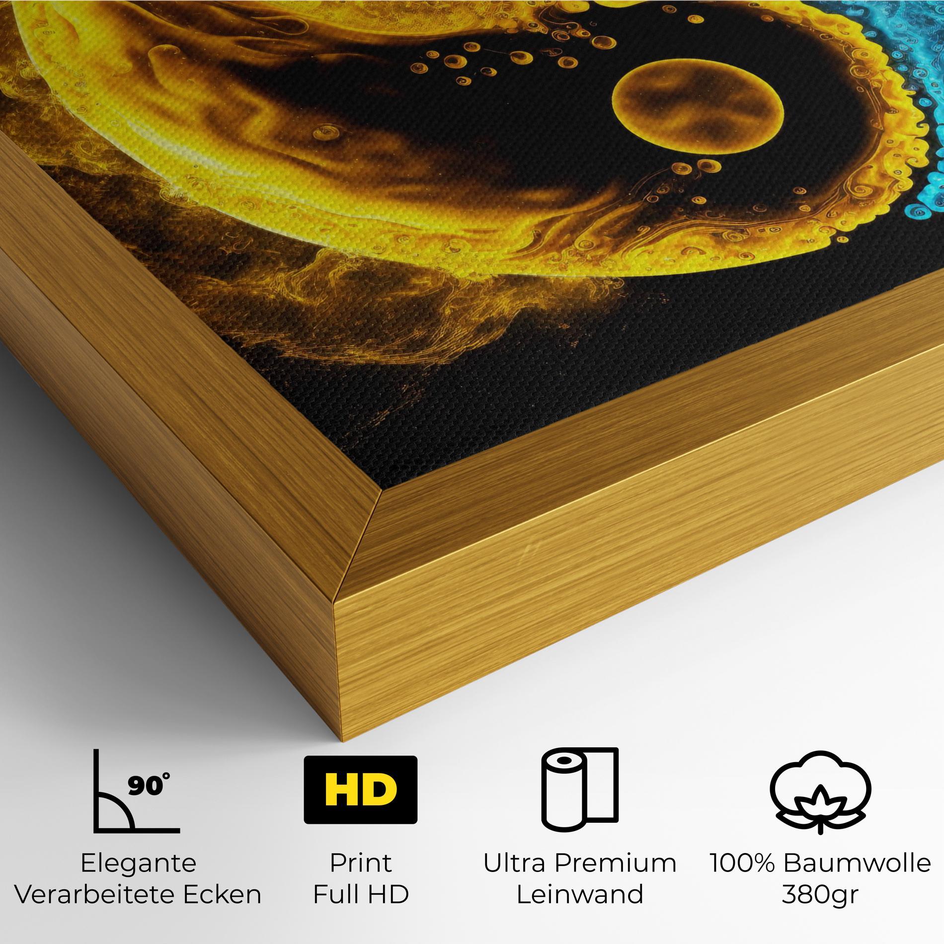 Leinwandbild Yellow Blue Yinyang mockup 4