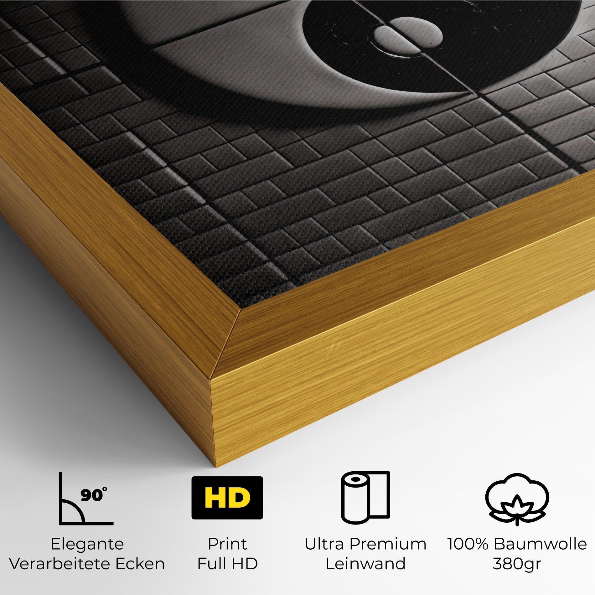 Leinwandbild Yinyang Tiles Wall mockup 4