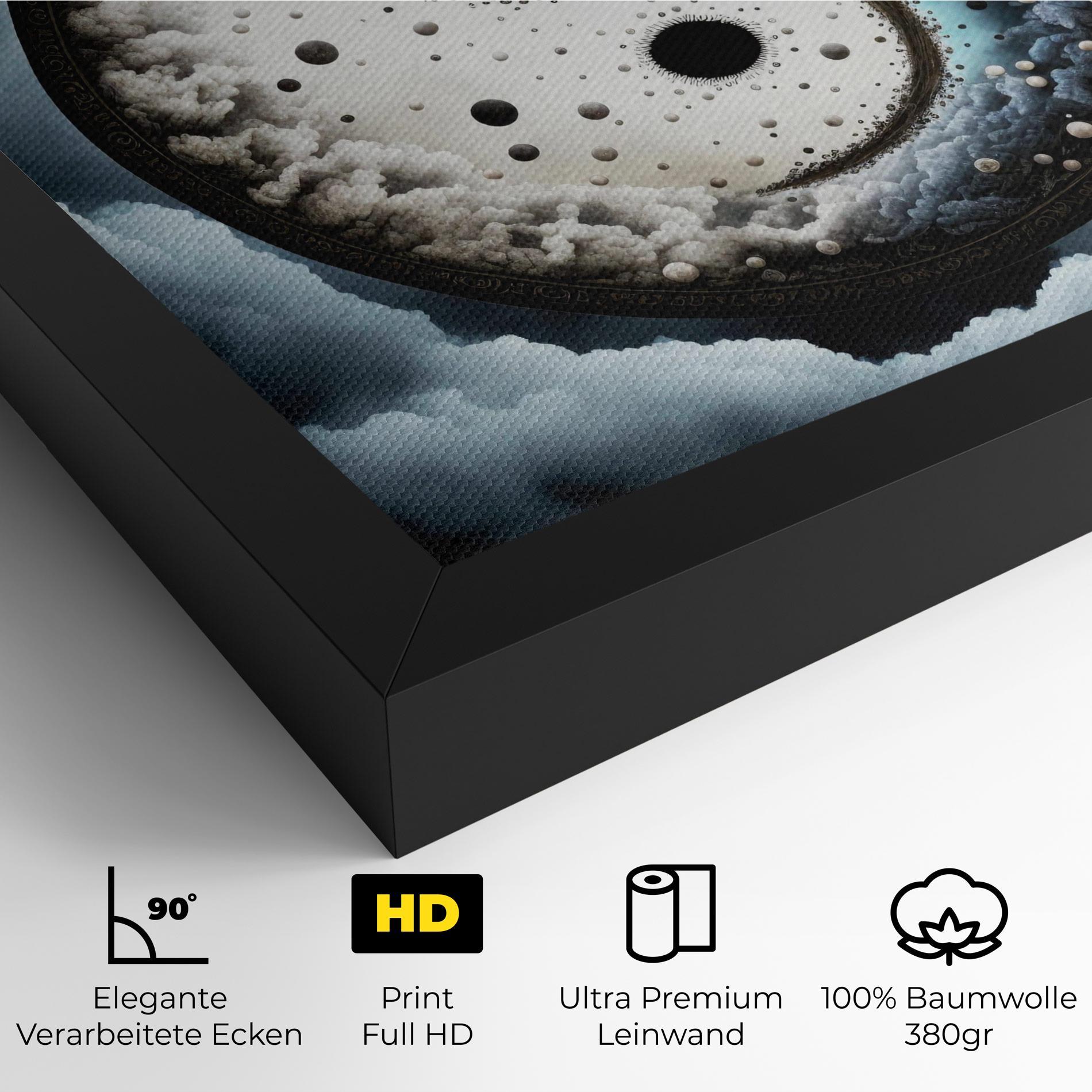 Leinwandbild Black Blue Yinyang mockup 4