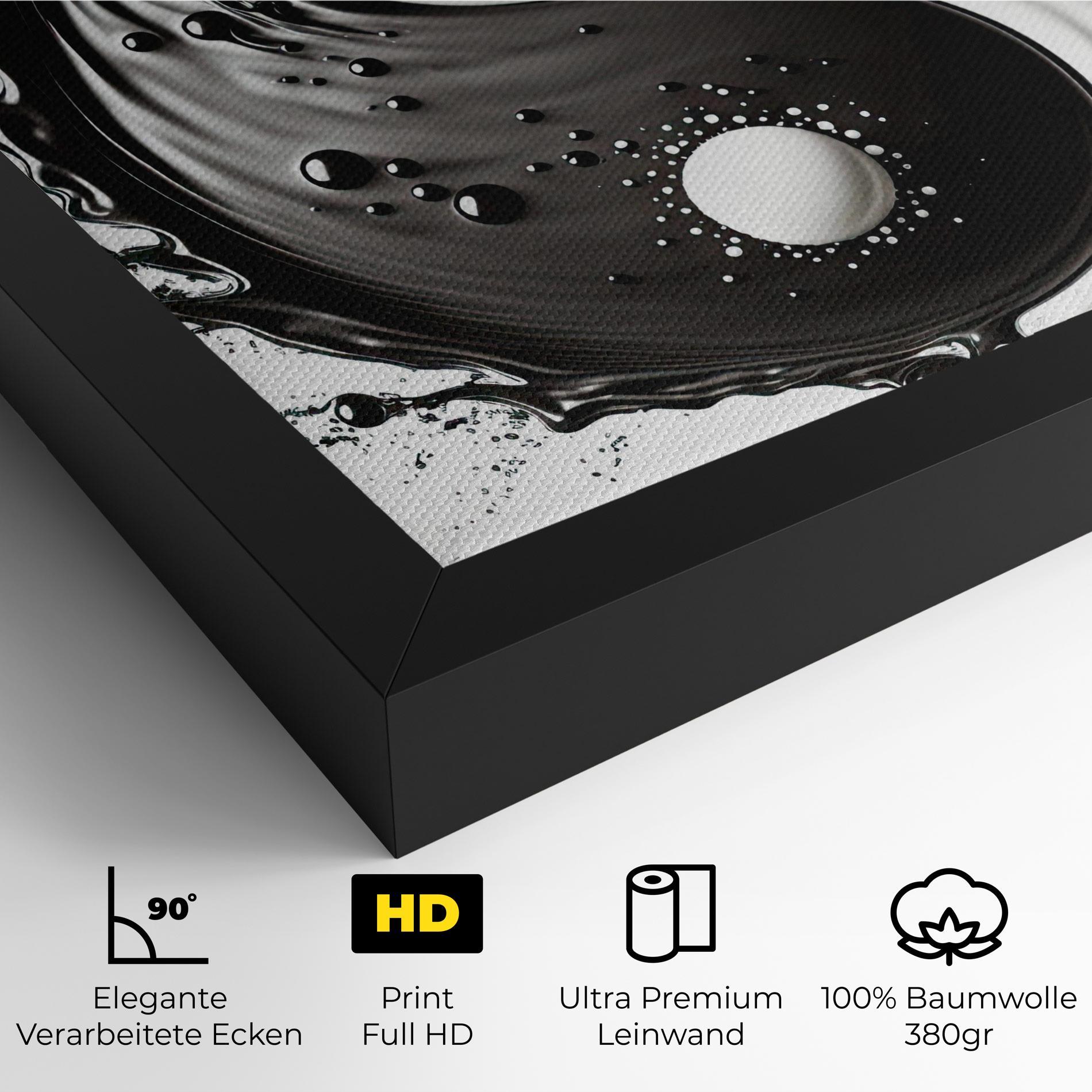 Leinwandbild Black Liquid Yinyang mockup 4