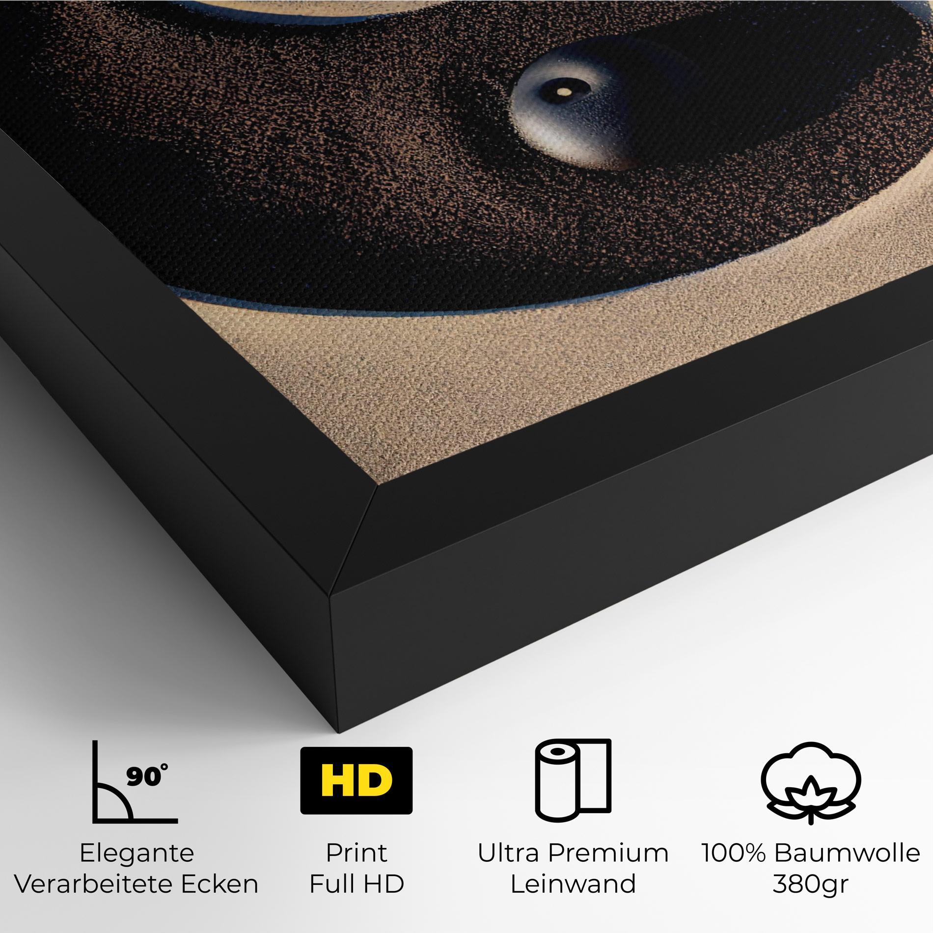 Leinwandbild Black Sand Yinyang mockup 4