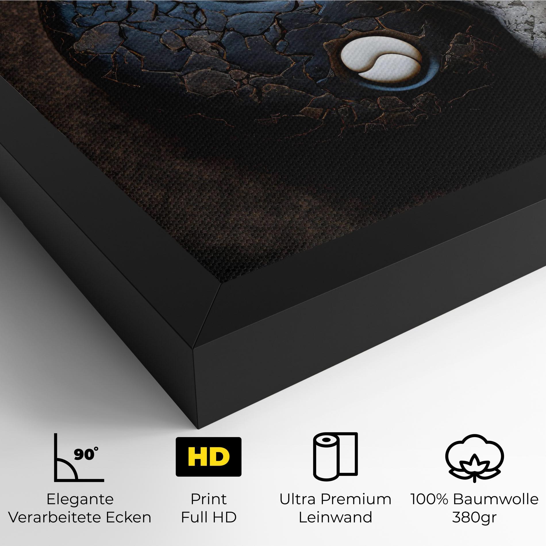 Leinwandbild Black Stone Yinyang mockup 4