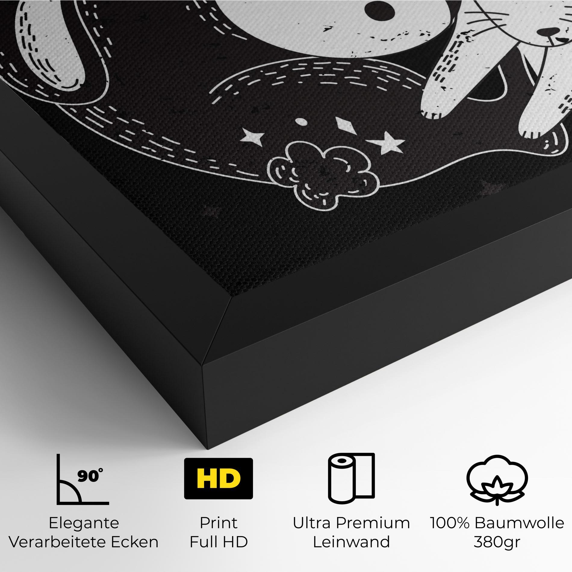 Leinwandbild Bunny Yinyang mockup 4