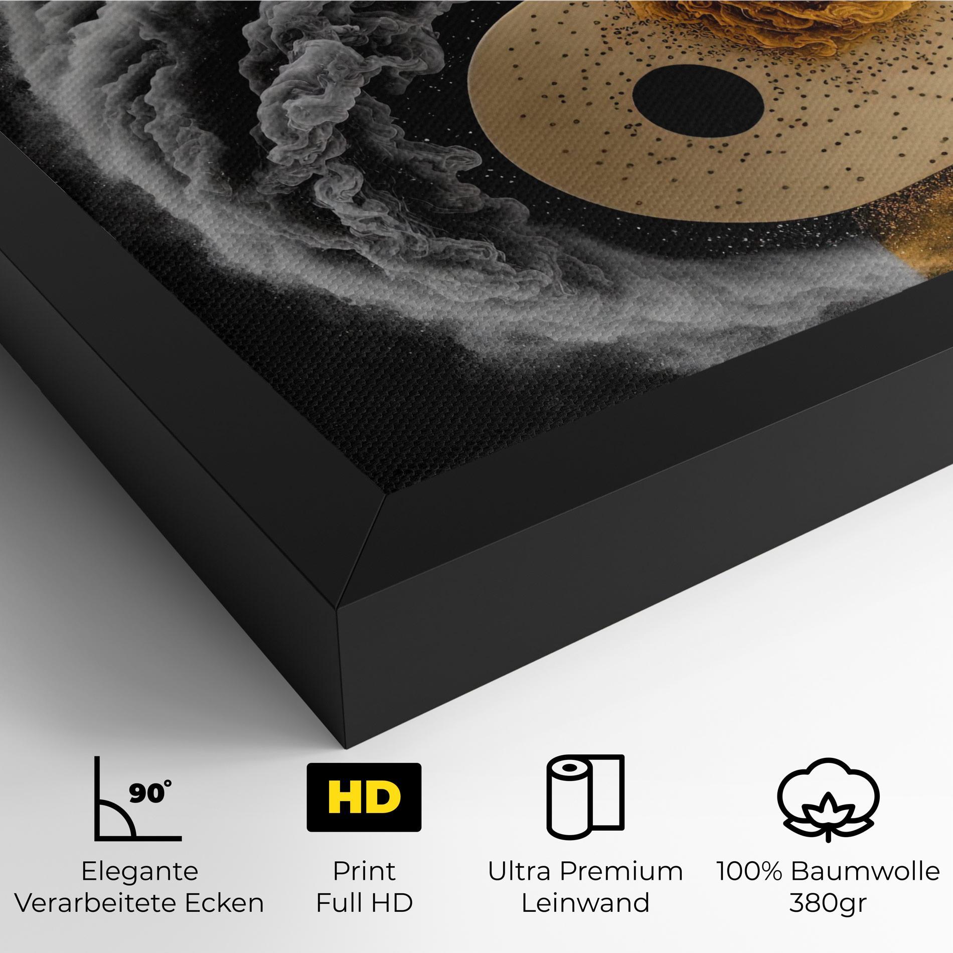 Leinwandbild Cream Smoke Yinyang mockup 4
