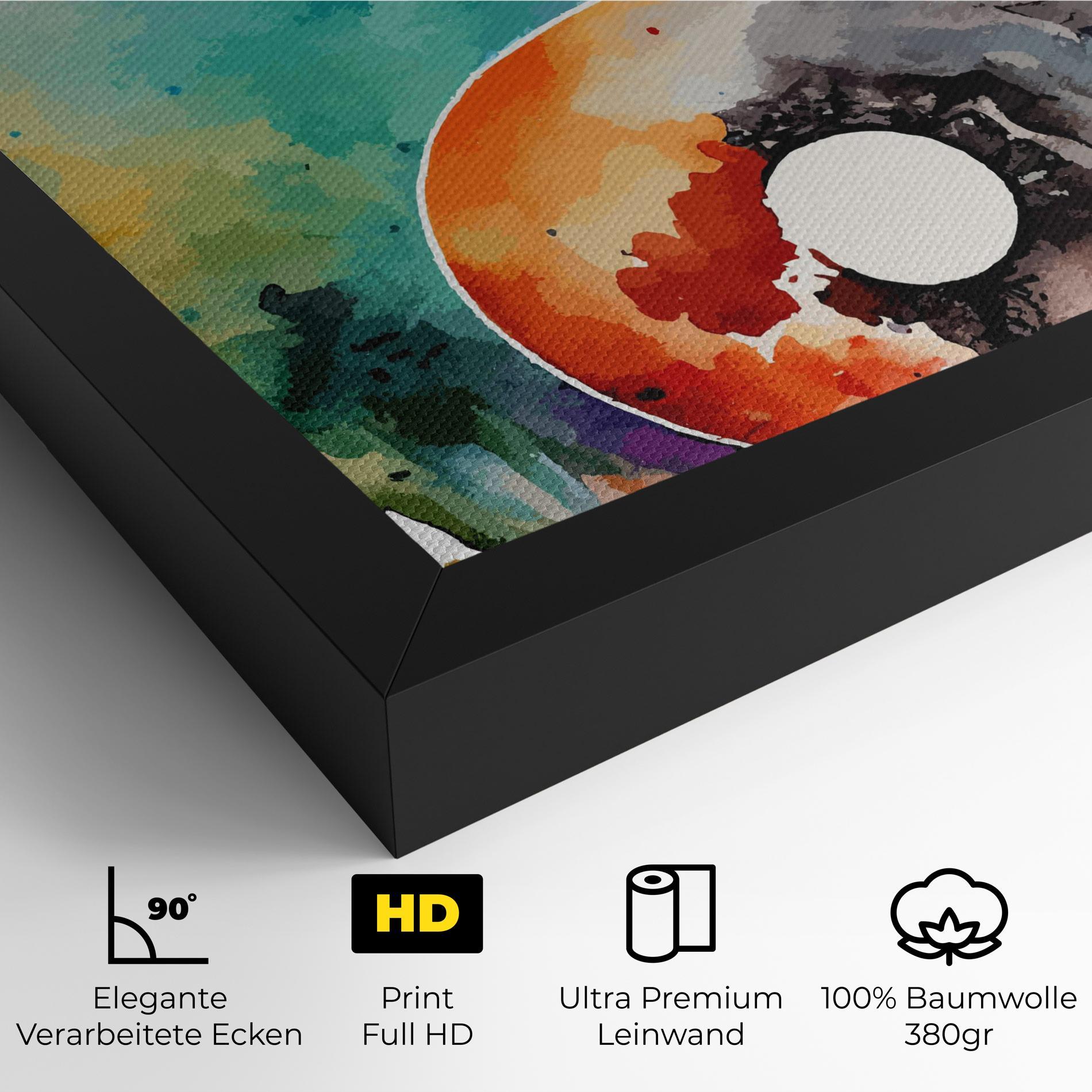 Leinwandbild Earth Yinyang Art mockup 4