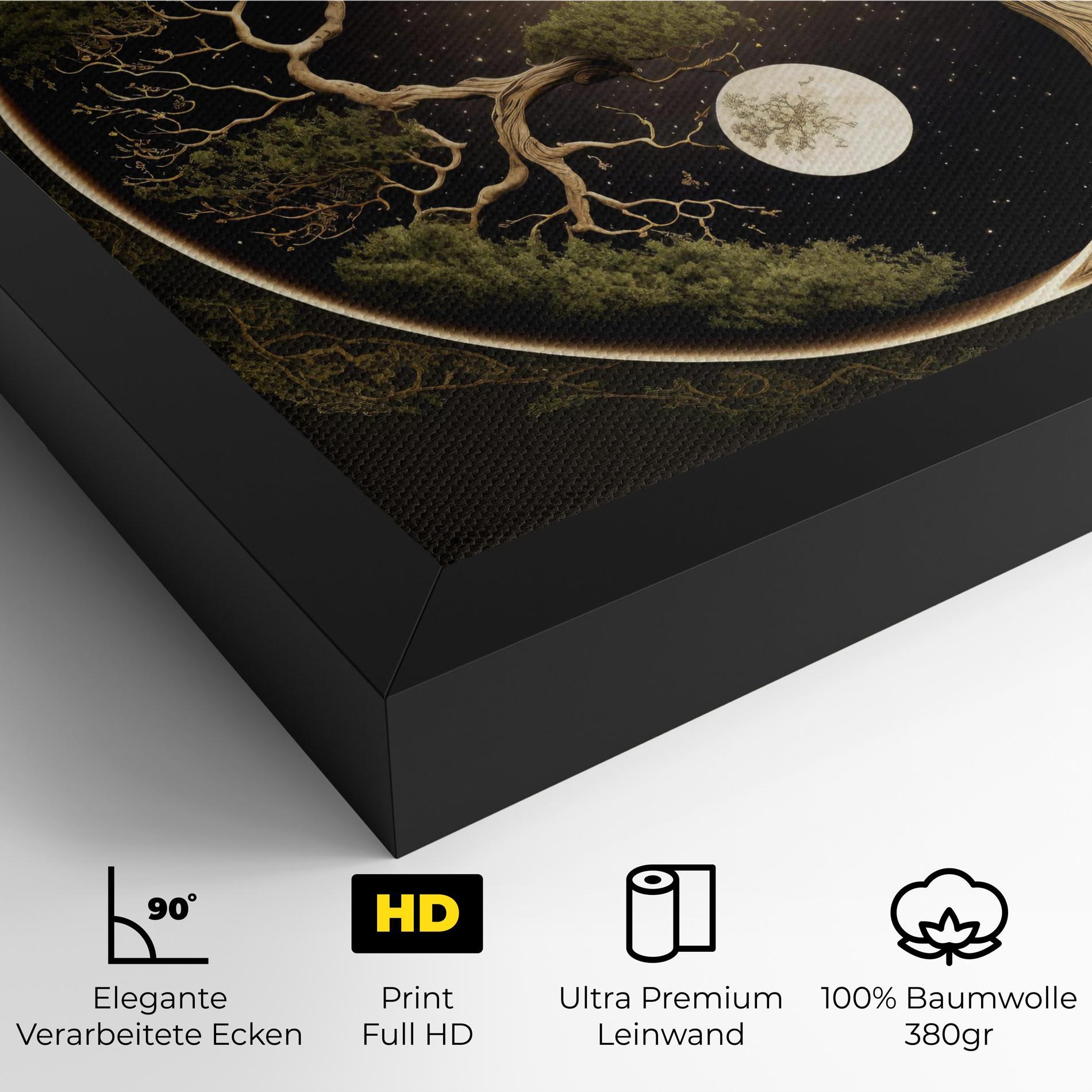 Leinwandbild Green Tree Yinyang mockup 4