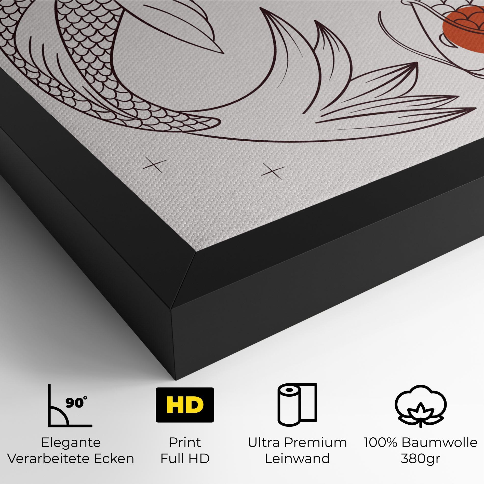 Leinwandbild Koi Yinyang Art mockup 4