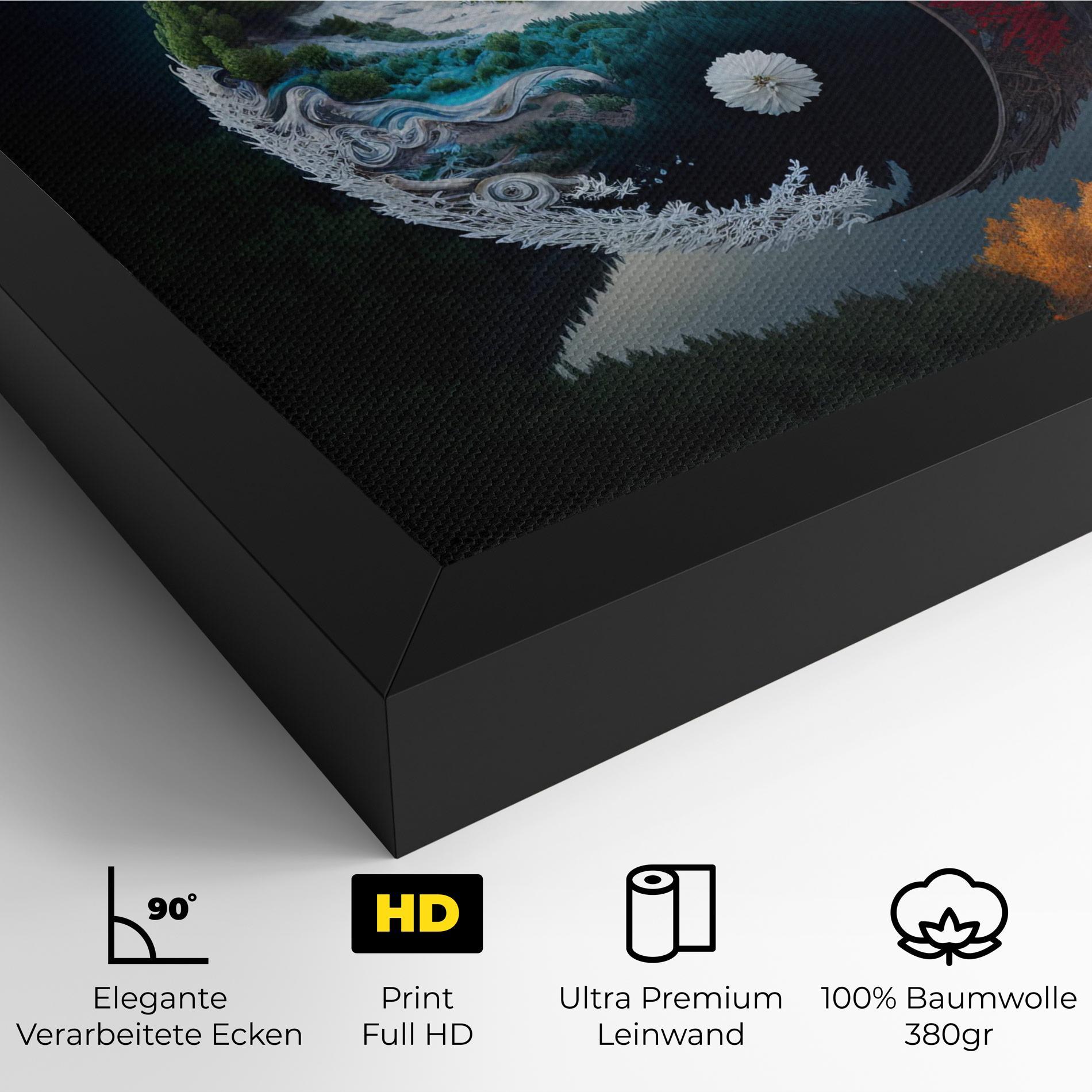 Leinwandbild Mountain Yinyang mockup 4