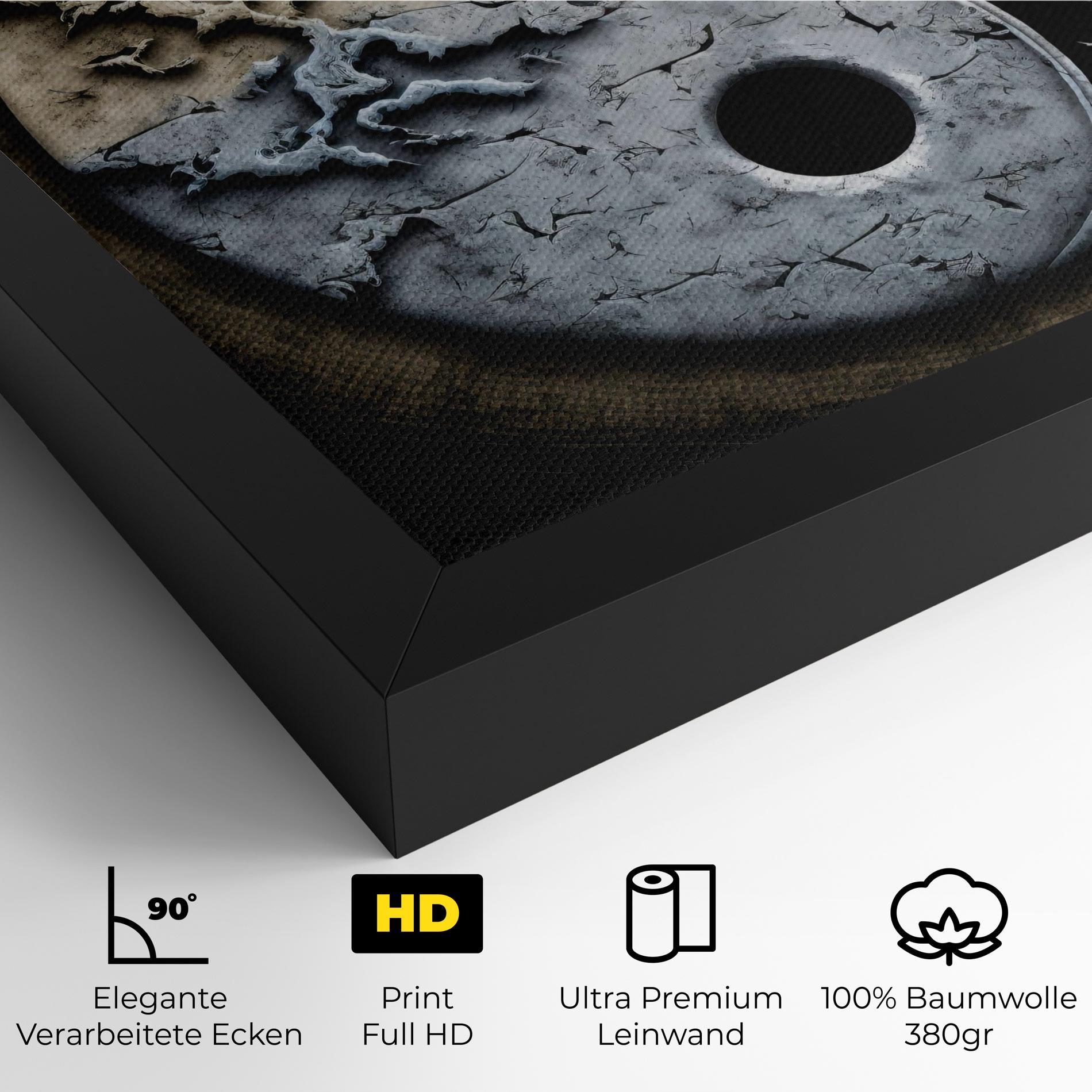 Leinwandbild Vintage Yinyang mockup 4
