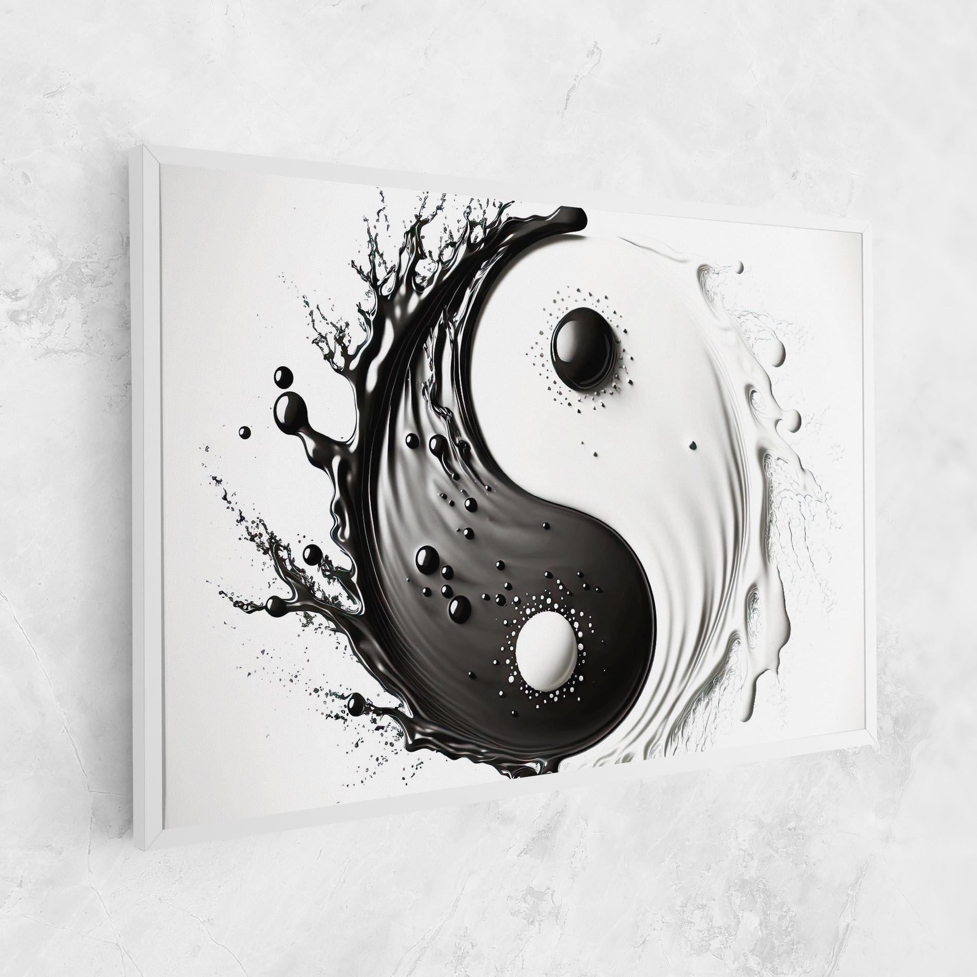 Leinwandbild Black Liquid Yinyang mockup 1