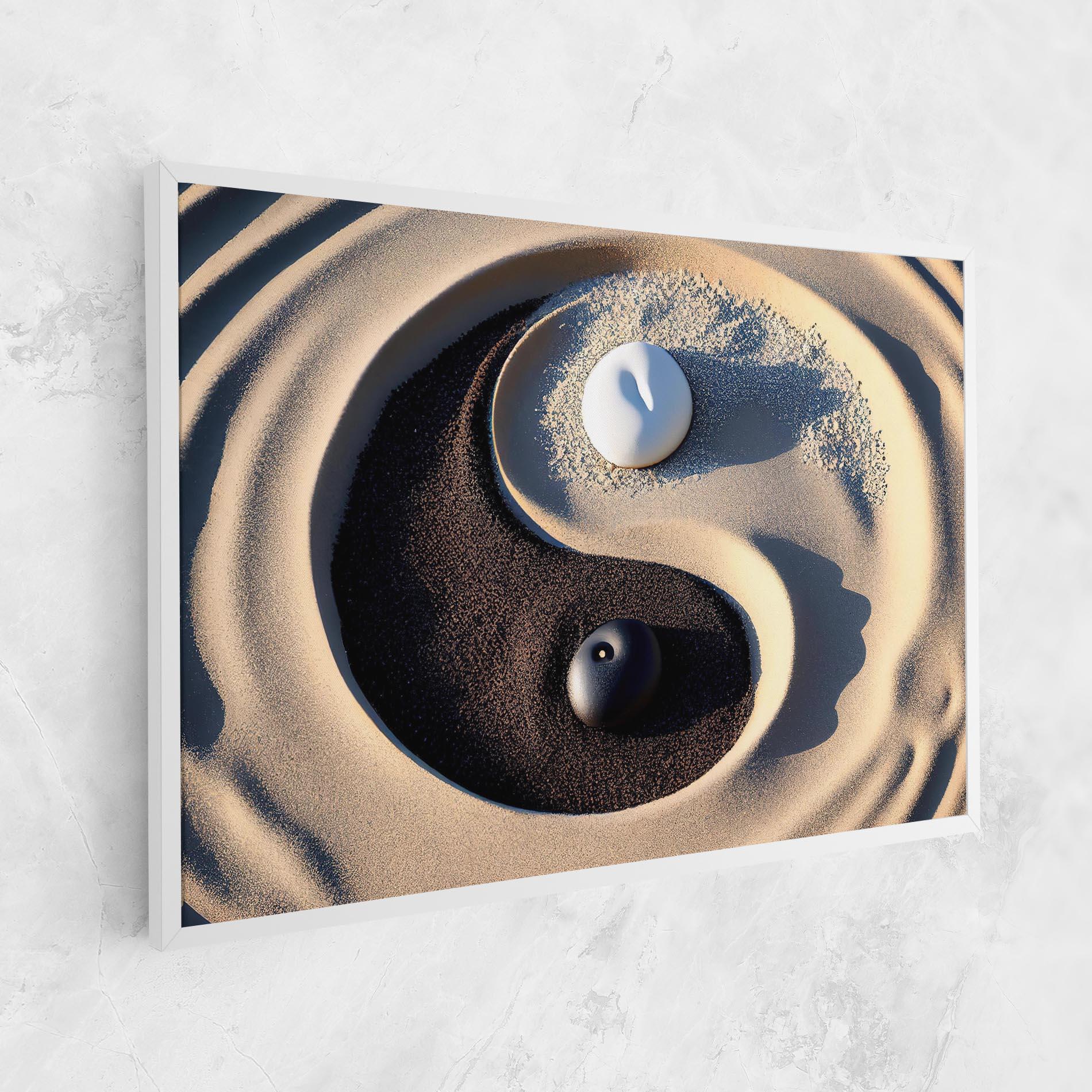 Leinwandbild Black Sand Yinyang mockup 1