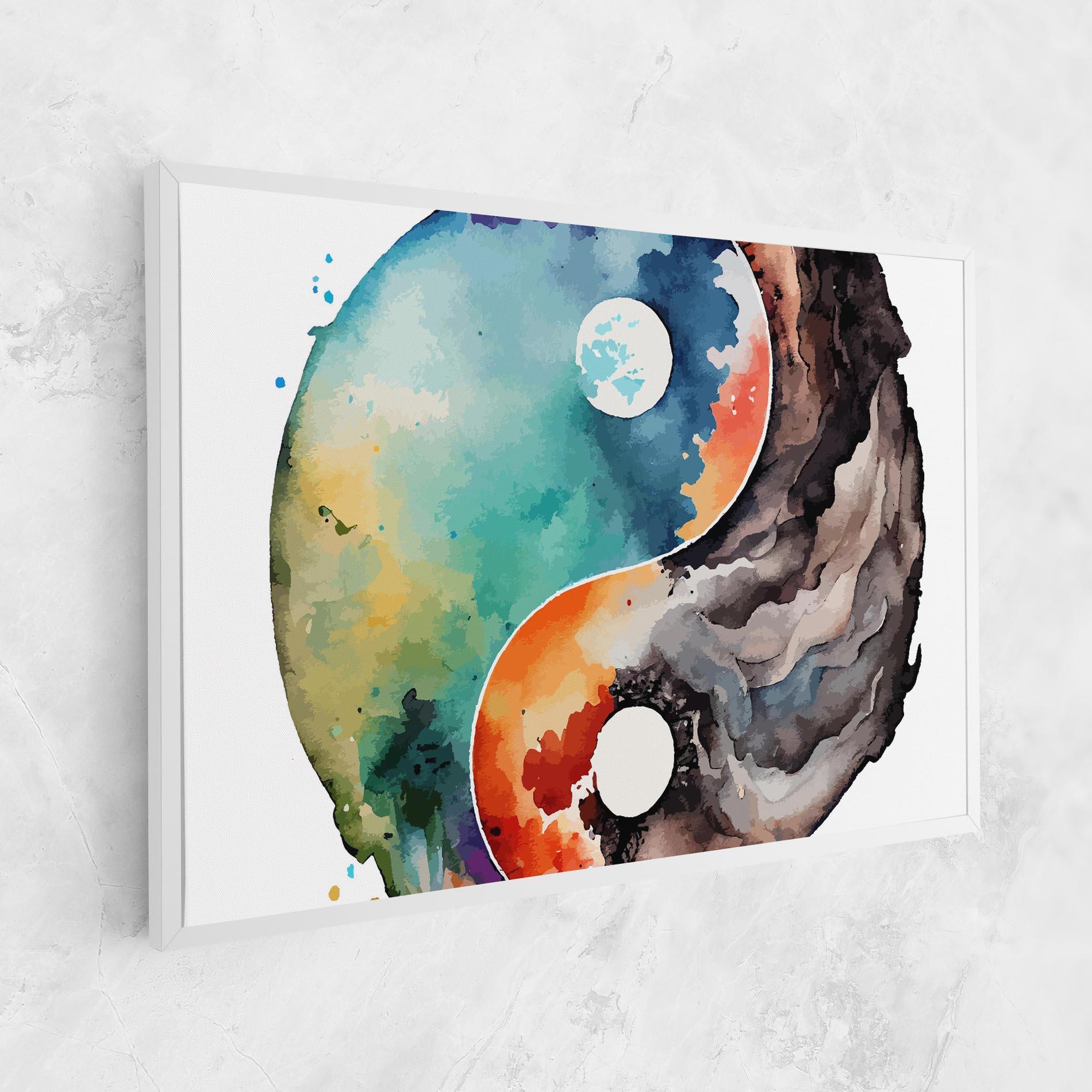 Leinwandbild Earth Yinyang Art mockup 1