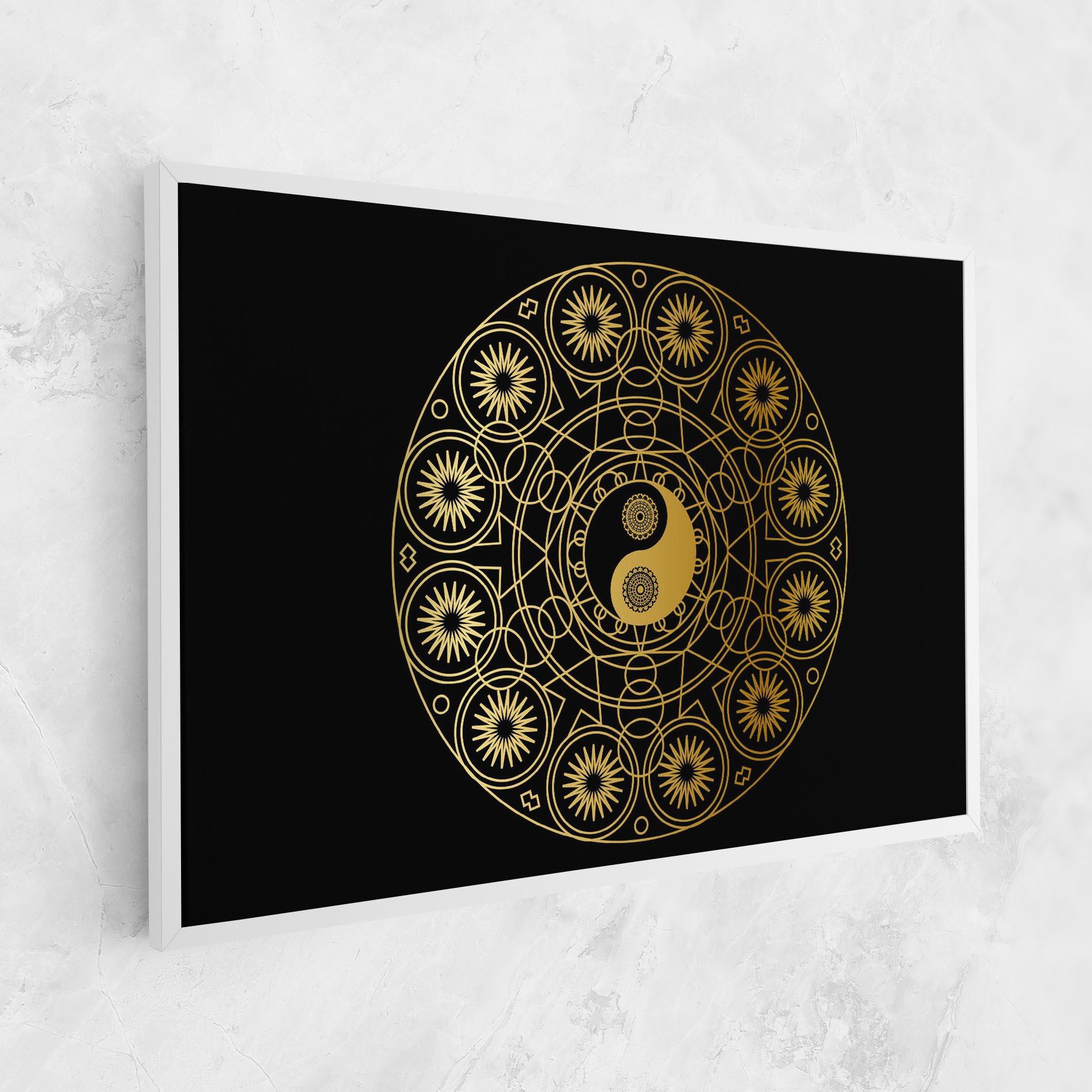 Leinwandbild Gold Meditation Mandala mockup 1