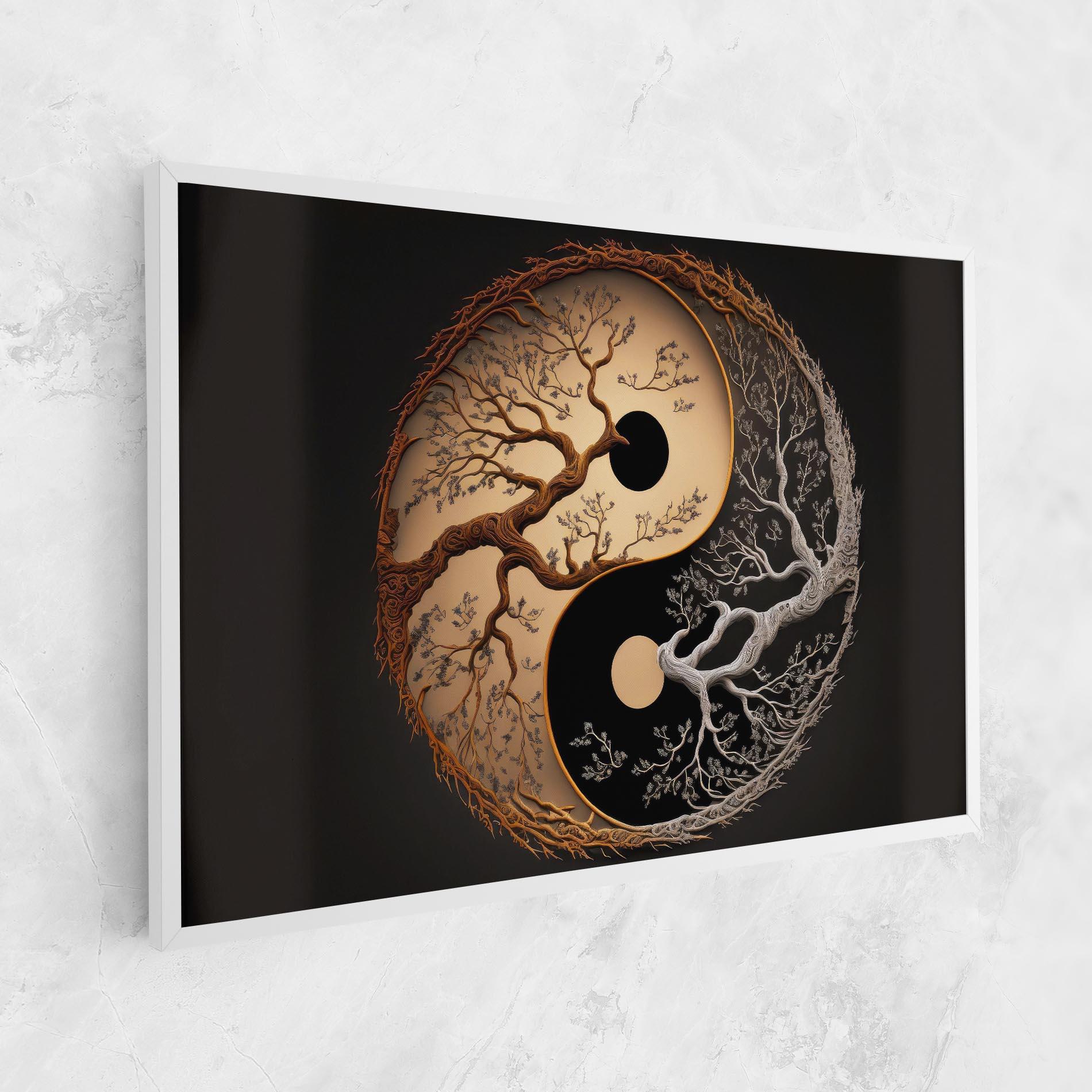 Leinwandbild Old Tree Yinyang mockup 1