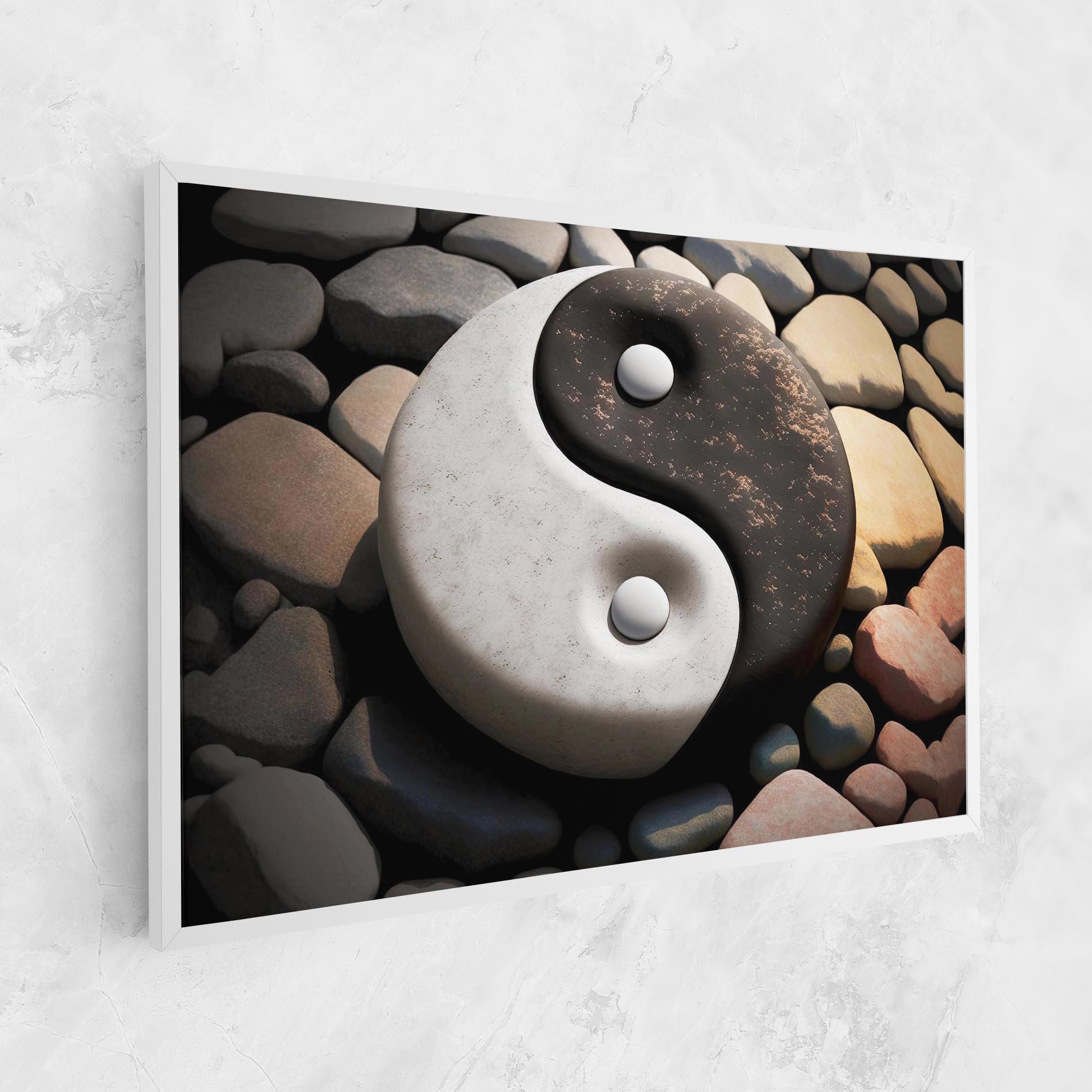 Leinwandbild Stone Yinyang mockup 1