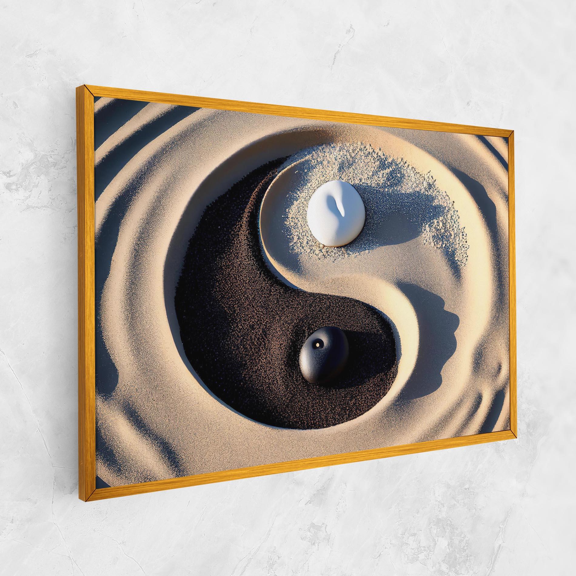 Leinwandbild Black Sand Yinyang mockup 1