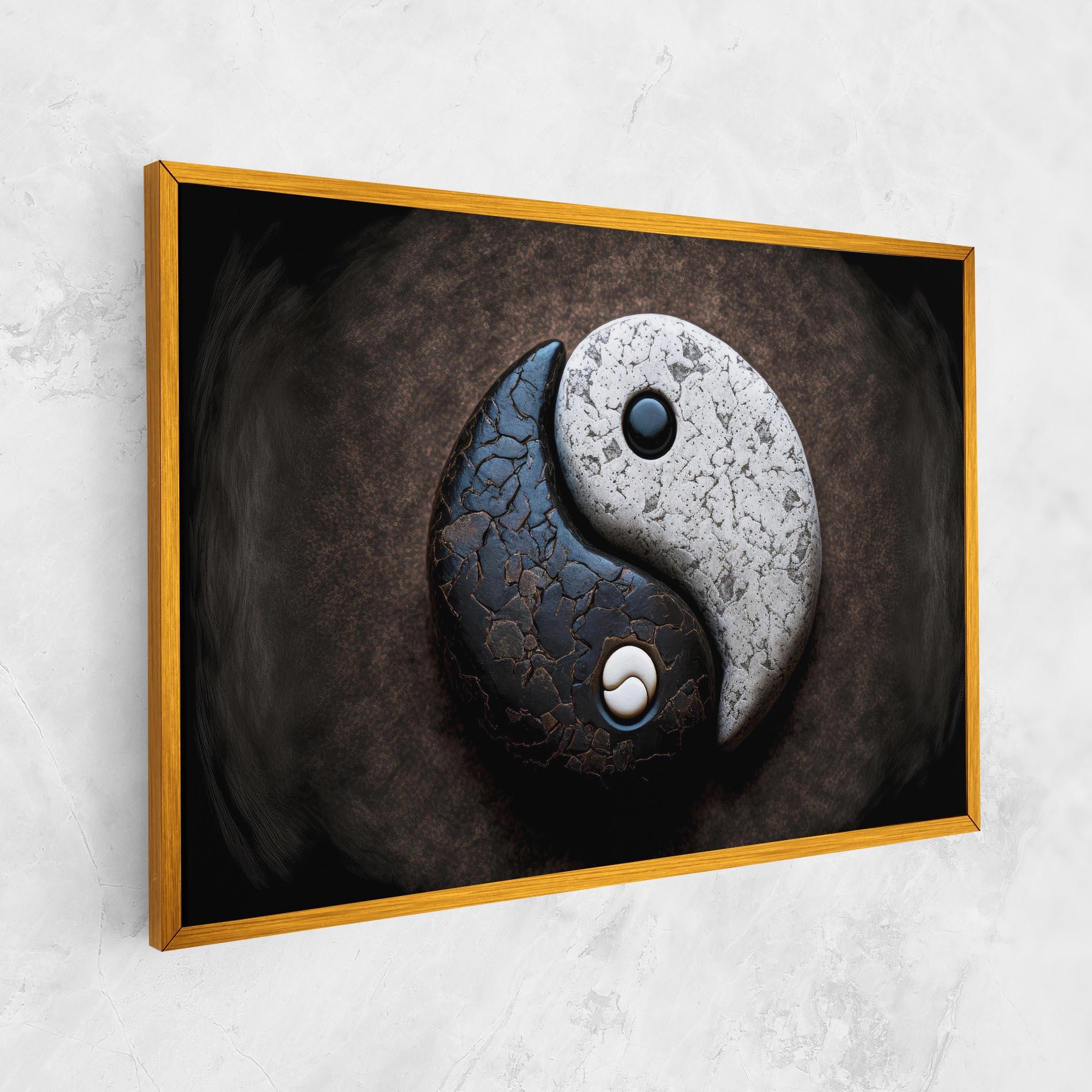 Leinwandbild Black Stone Yinyang mockup 1