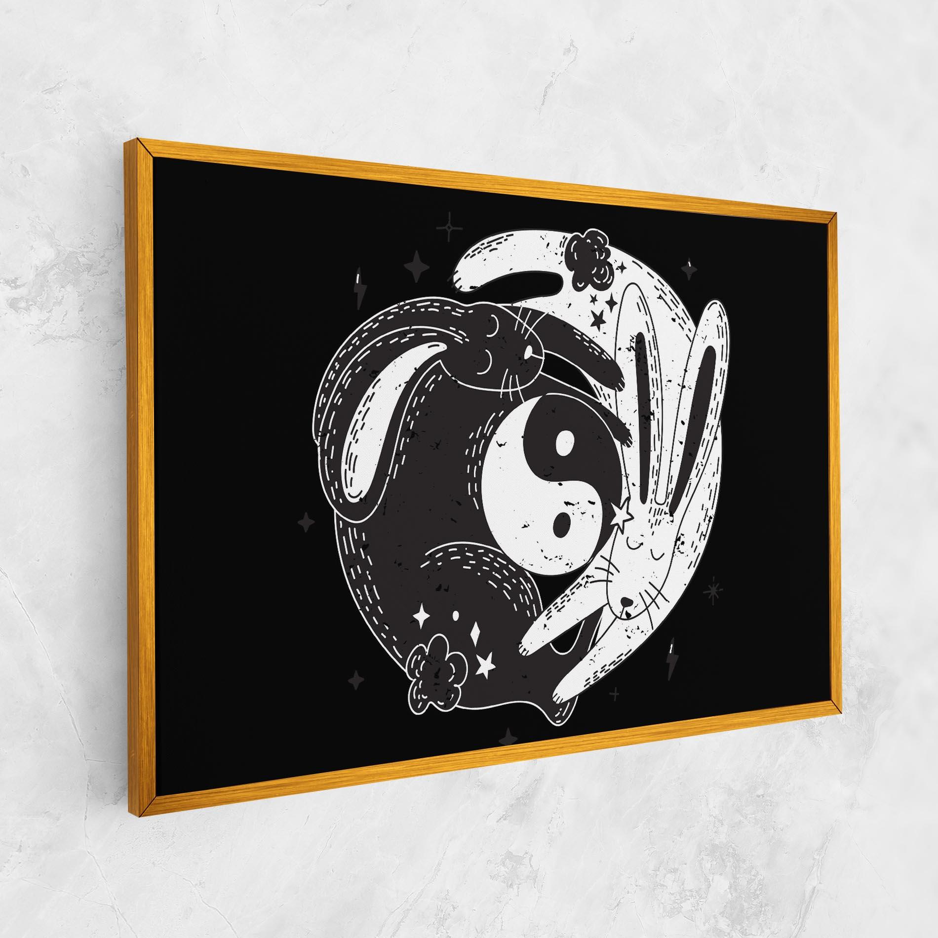 Leinwandbild Bunny Yinyang mockup 1