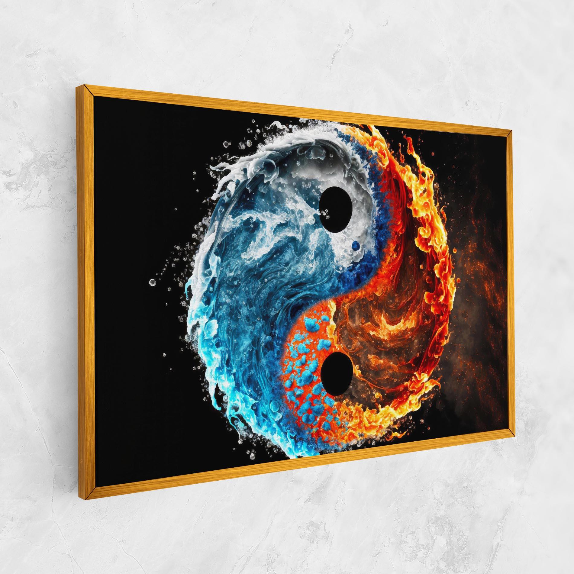 Leinwandbild Fire Water Yin Yang mockup 1