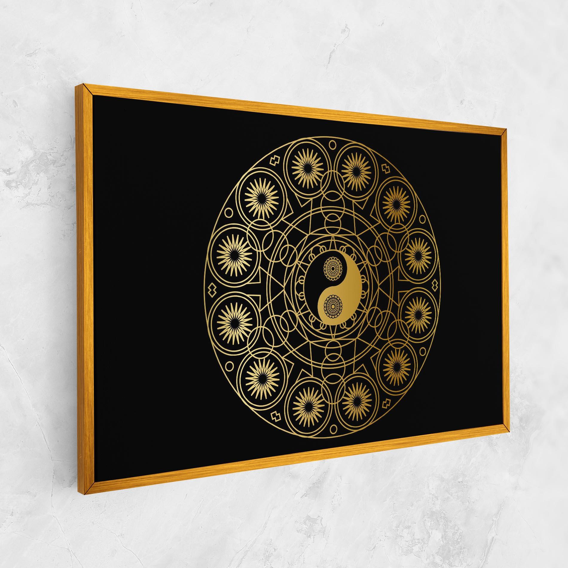Leinwandbild Gold Meditation Mandala mockup 1