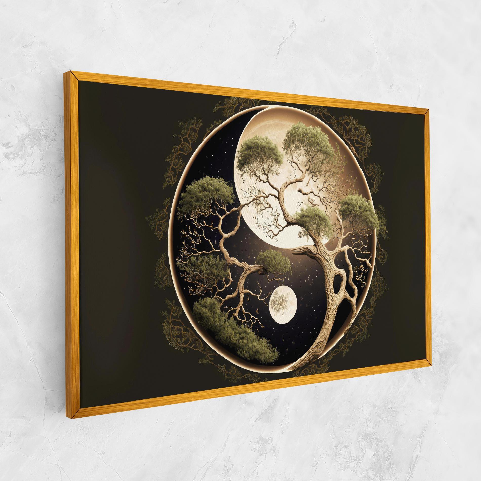 Leinwandbild Green Tree Yinyang mockup 1