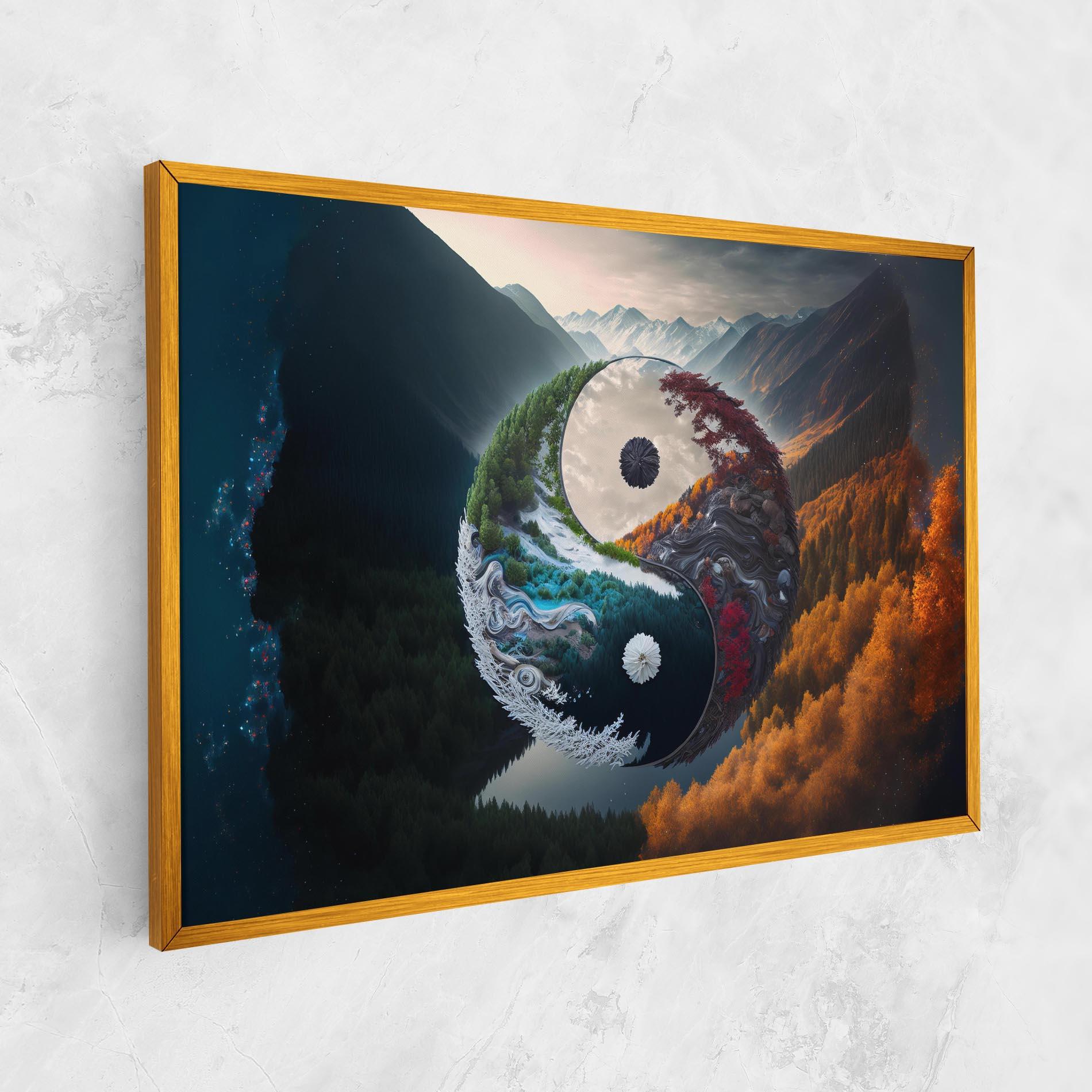 Leinwandbild Mountain Yinyang mockup 1