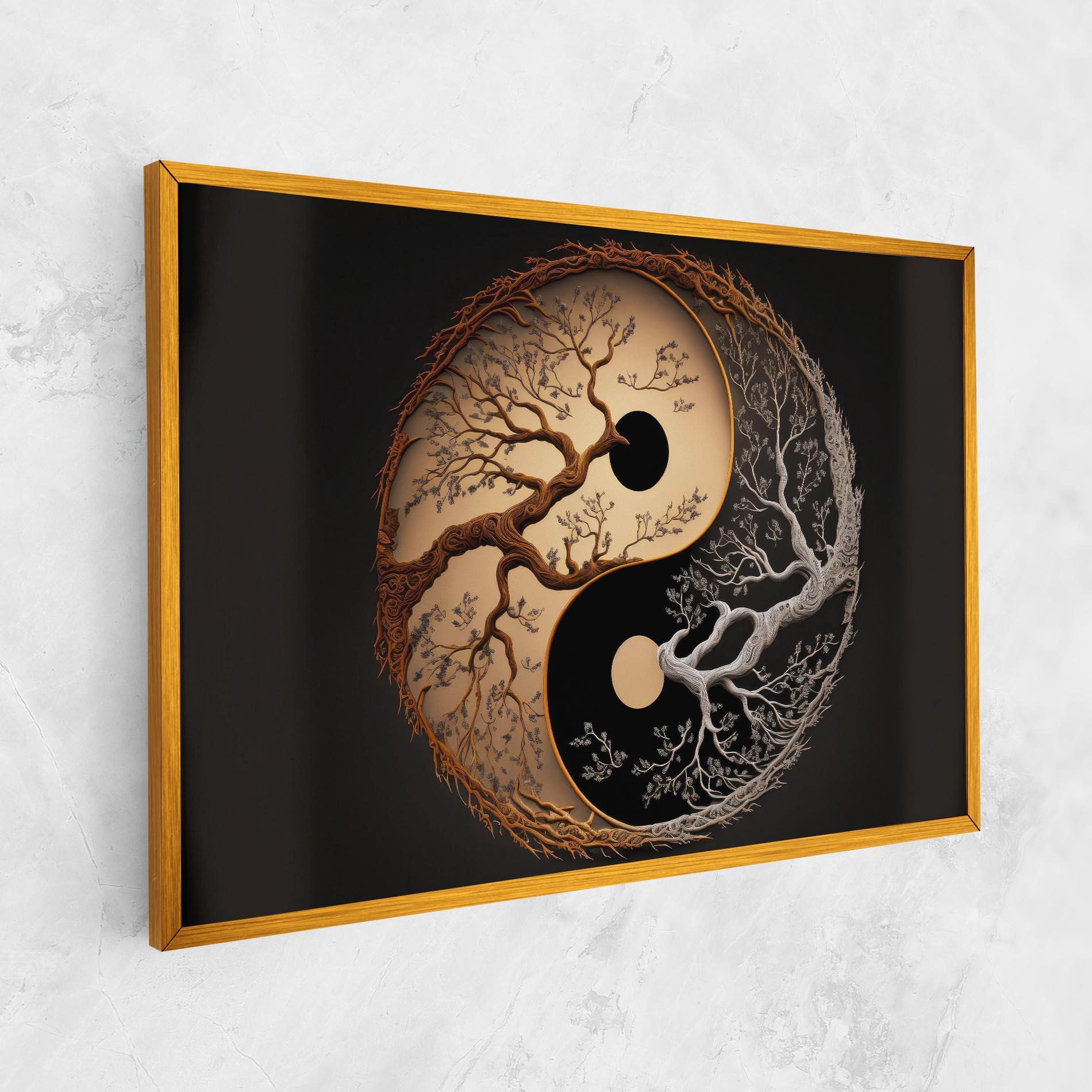 Leinwandbild Old Tree Yinyang mockup 1