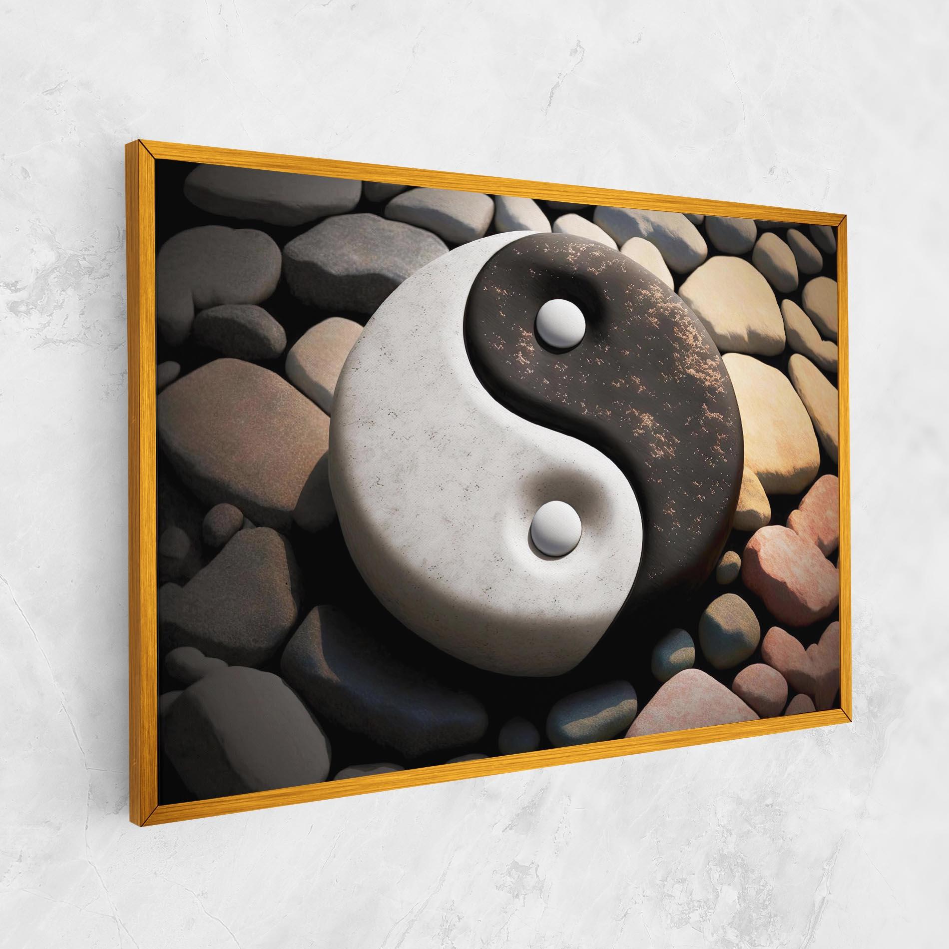 Leinwandbild Stone Yinyang mockup 1
