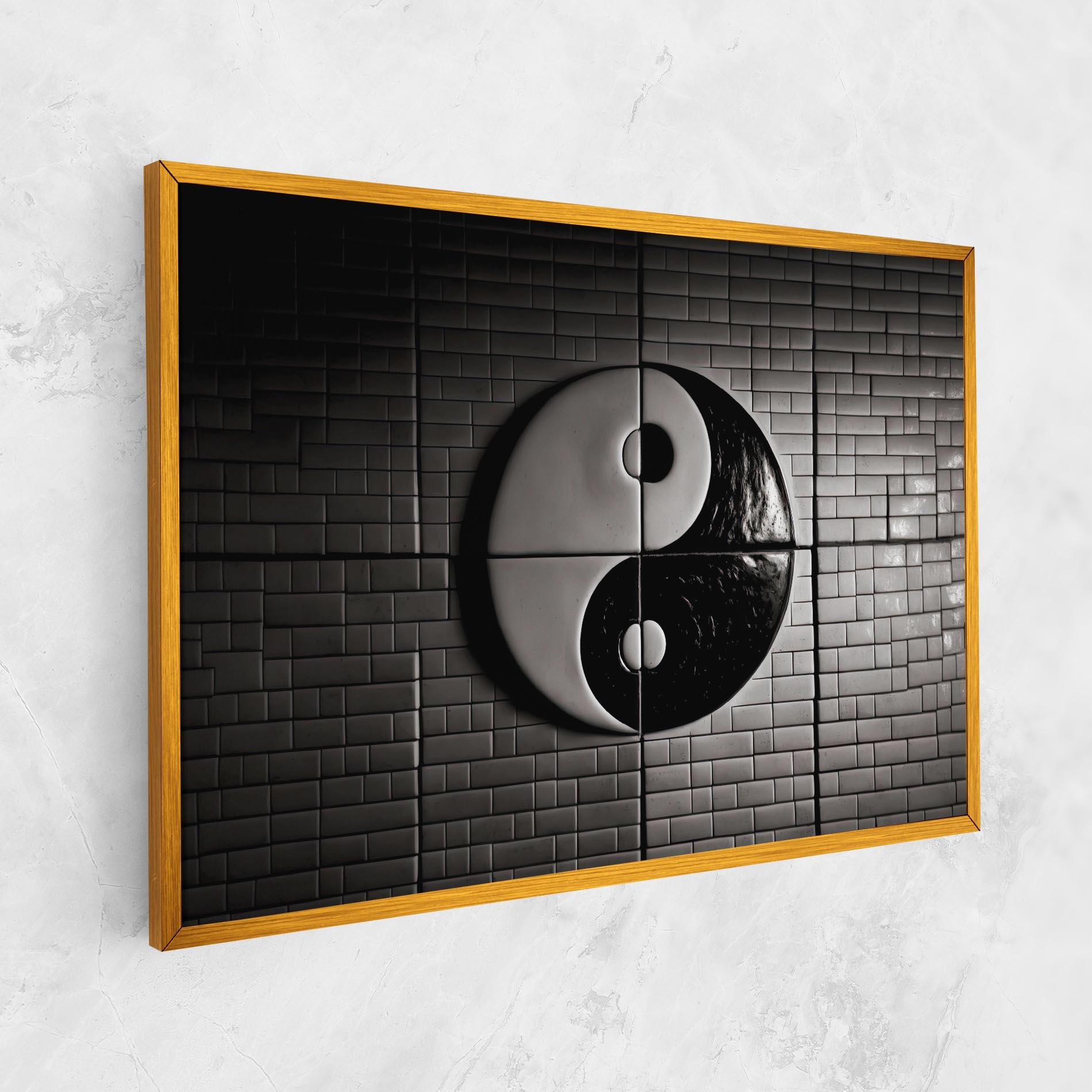 Leinwandbild Yinyang Tiles Wall mockup 1